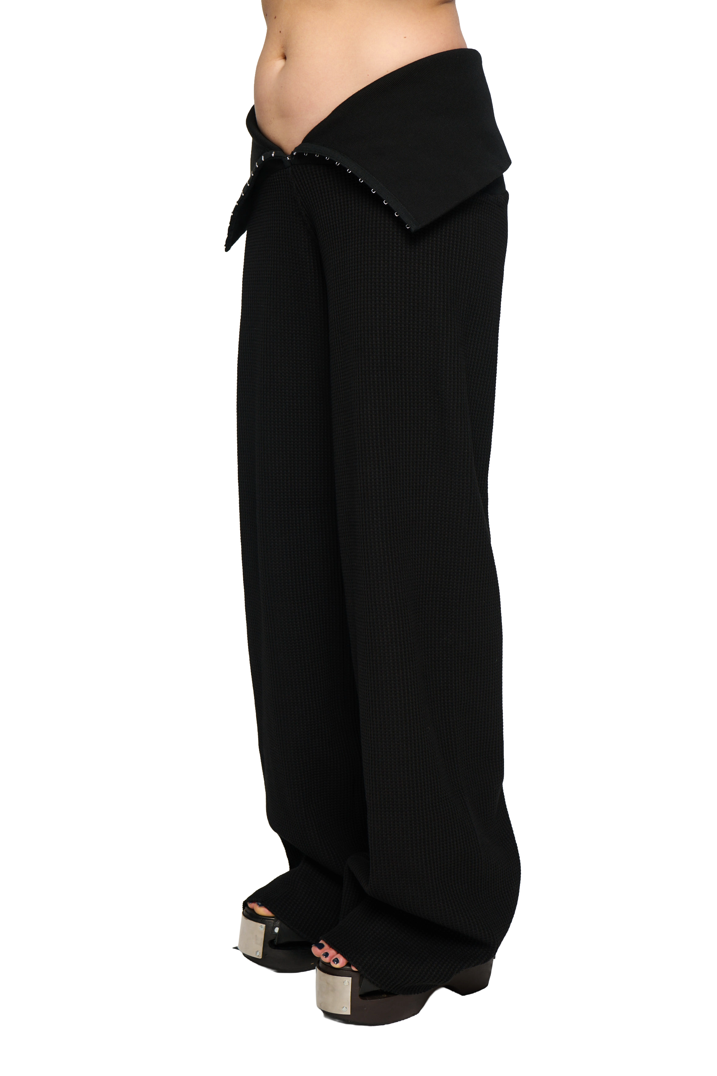 Waffle pant - black
