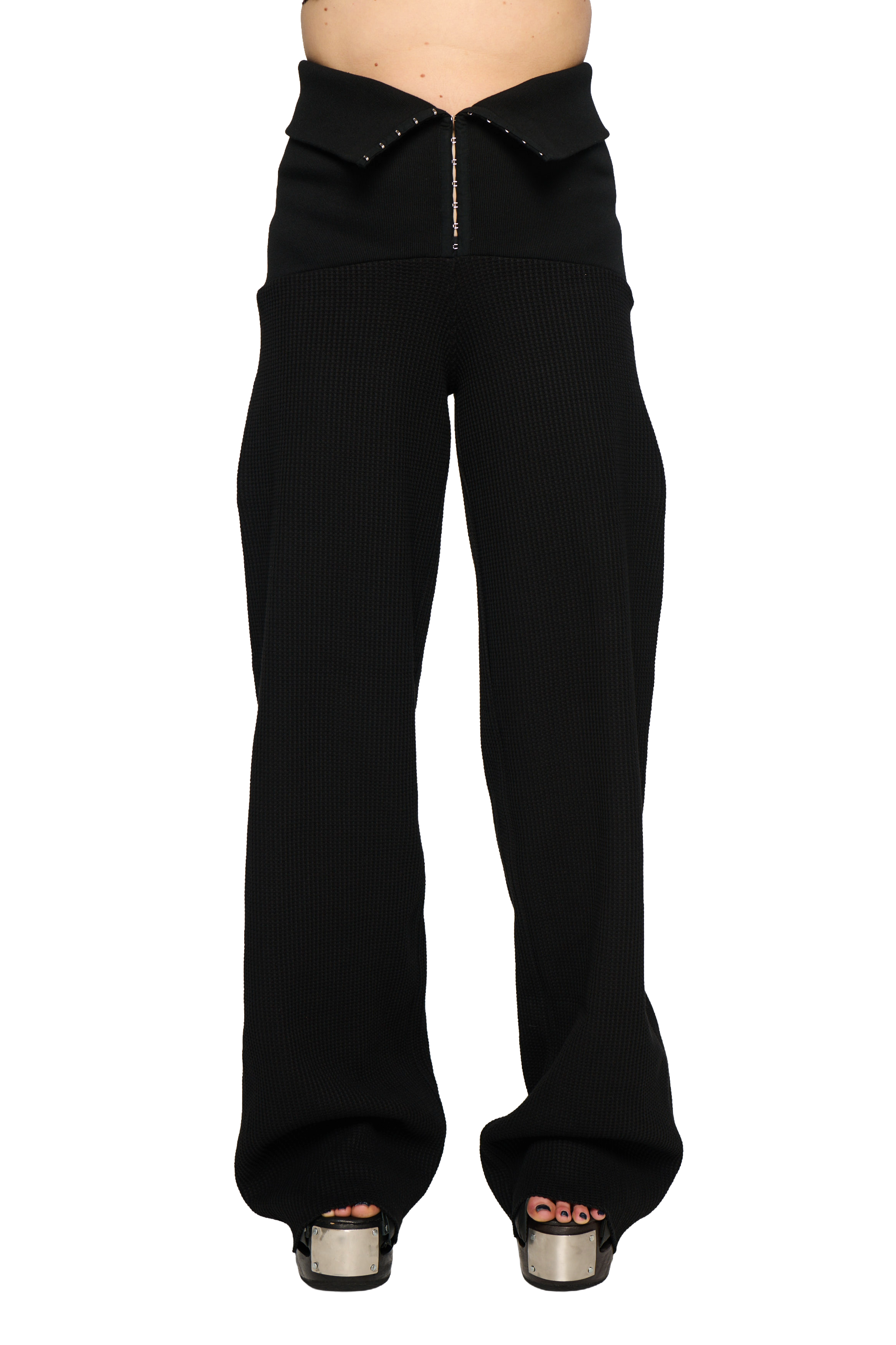 Waffle pant - black