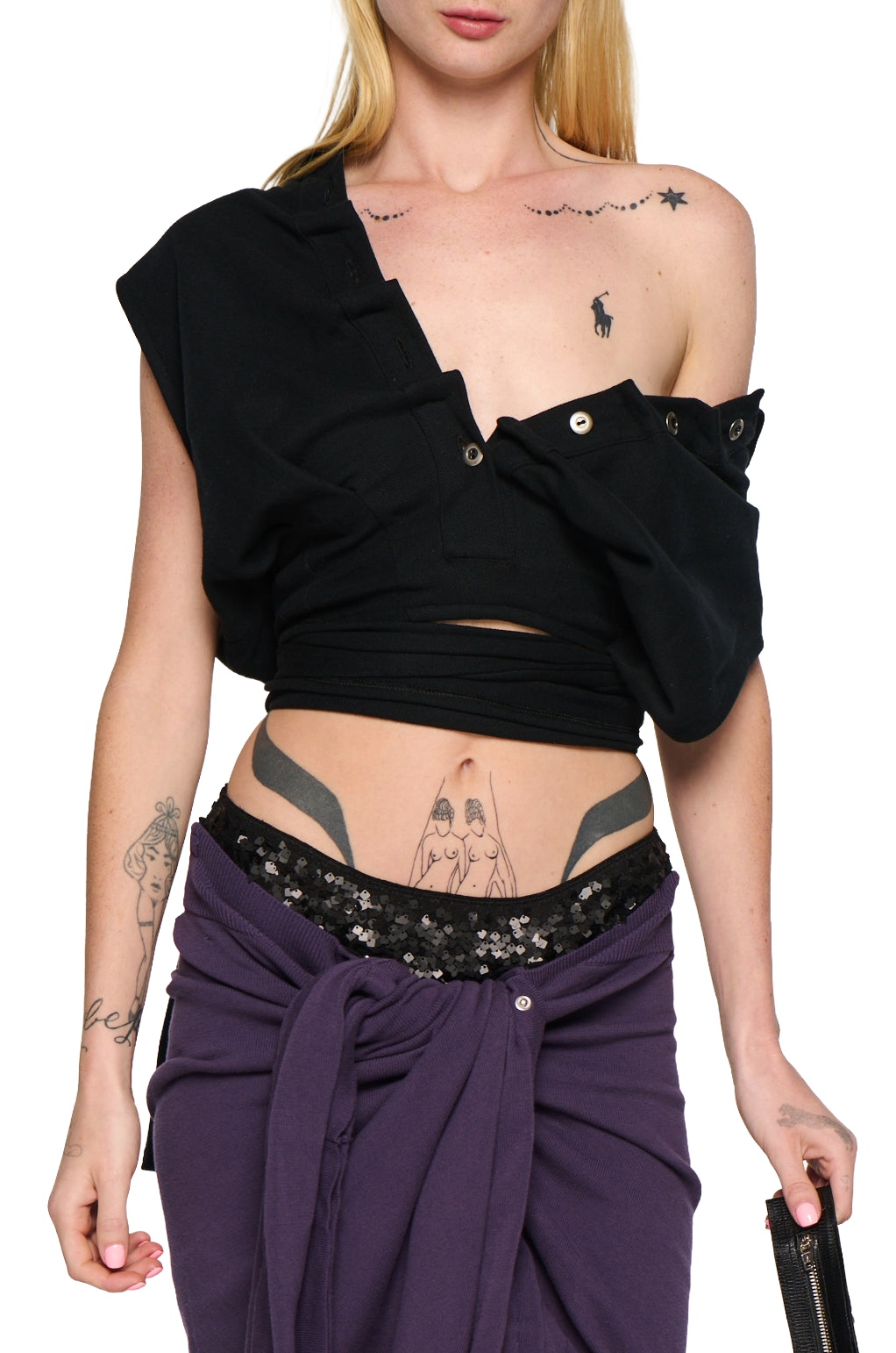 Backless polo shirt - pink