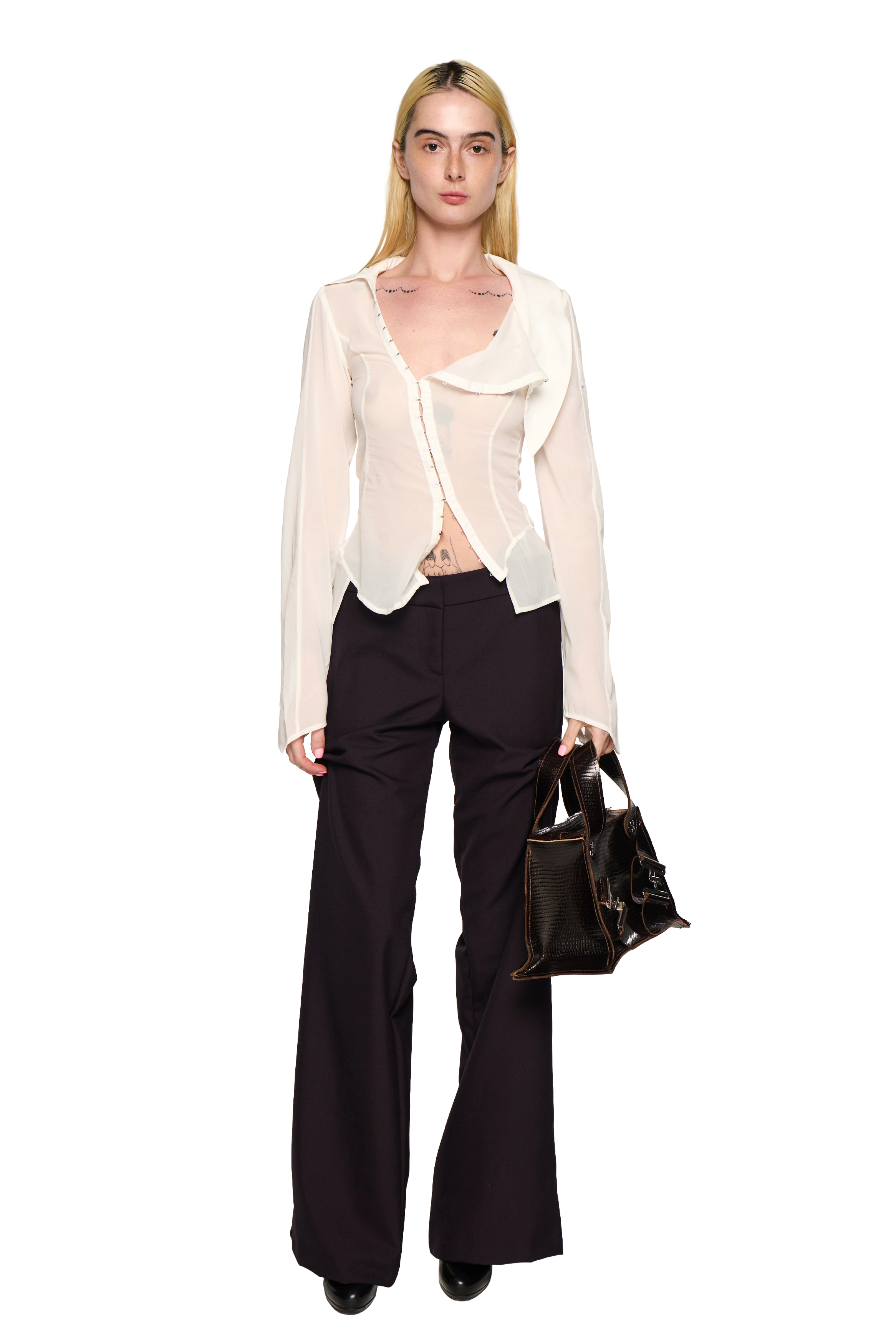 Georgette sailor shirt - white