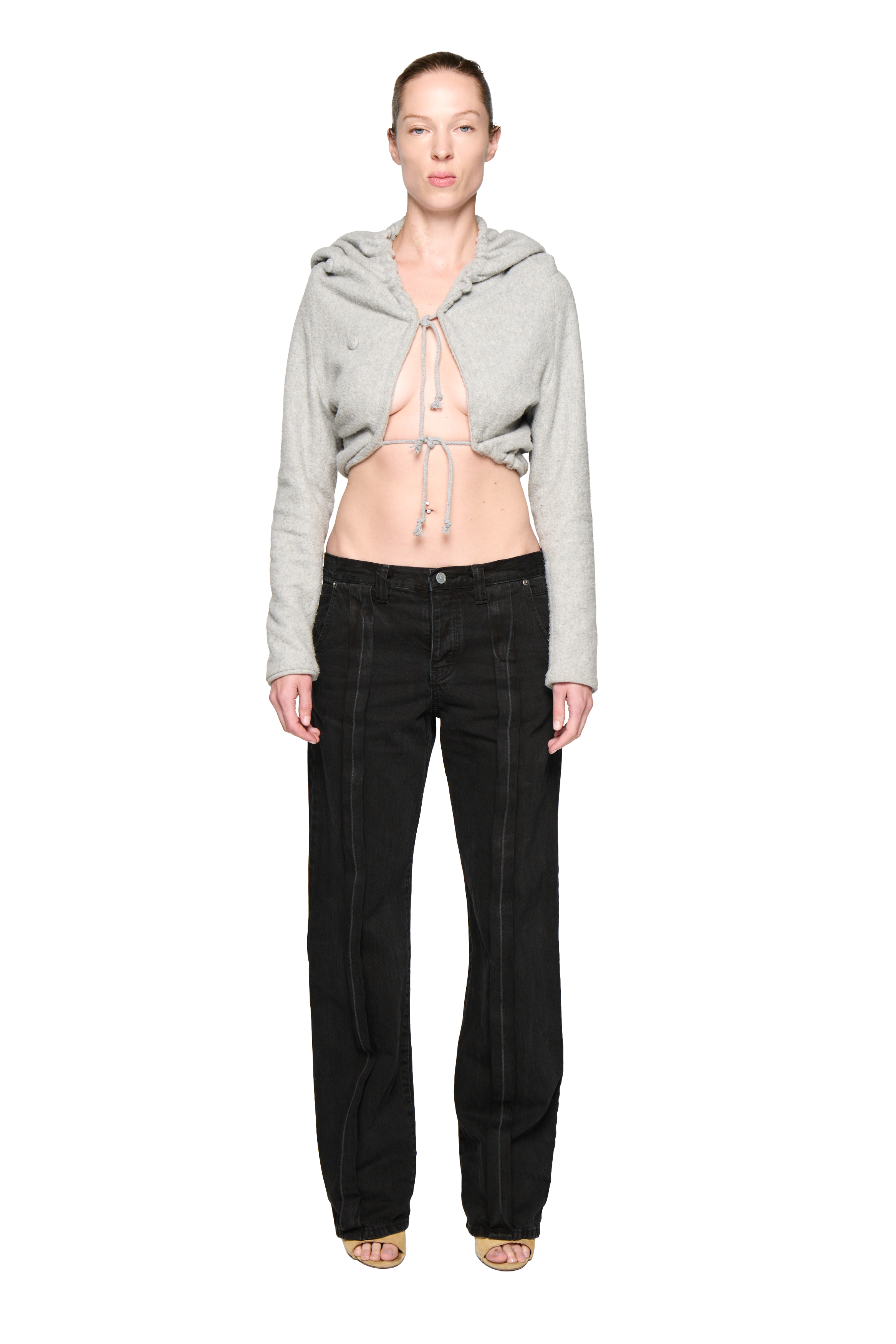 Placket jean - stonewash black