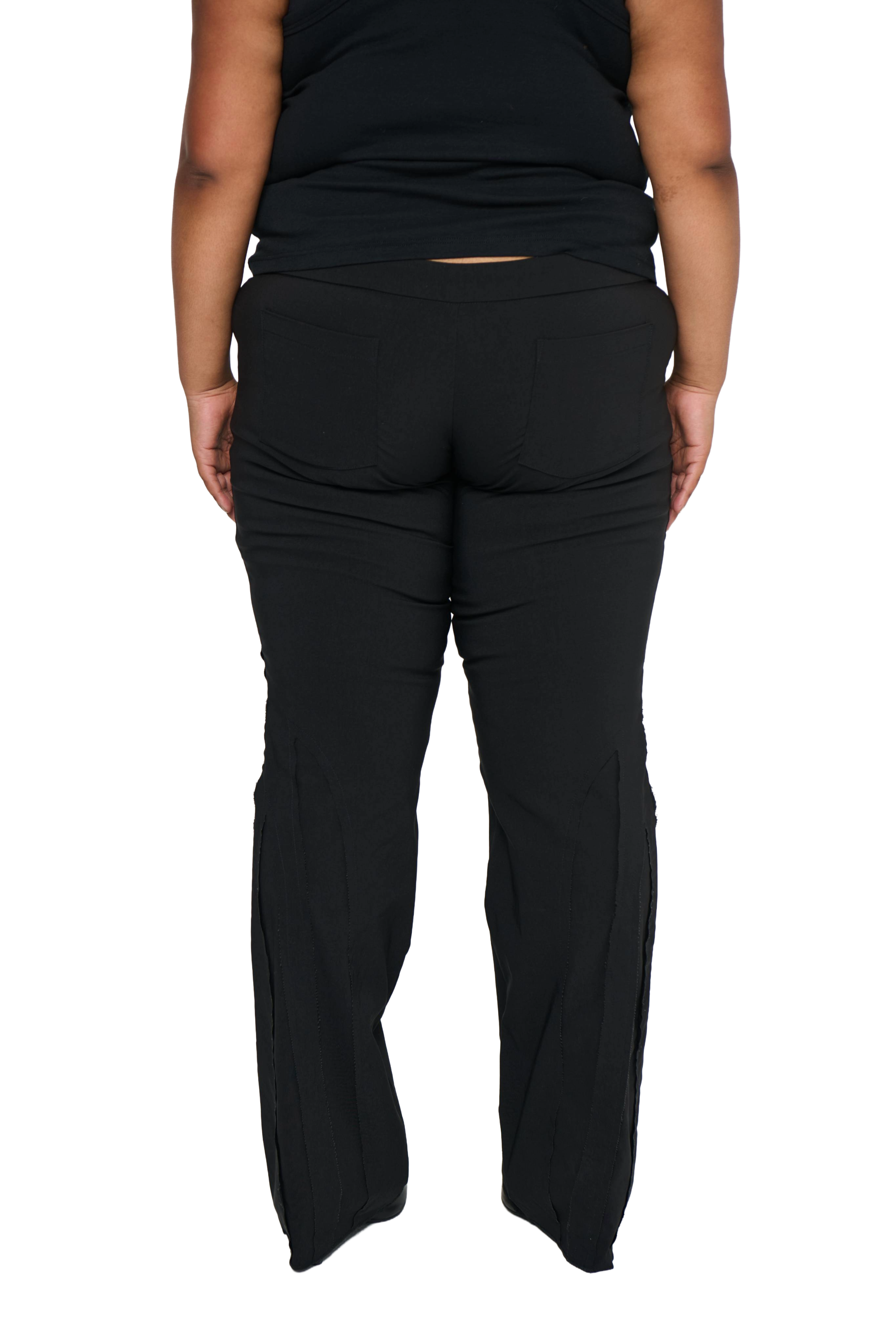 Spliced pant low rise - black