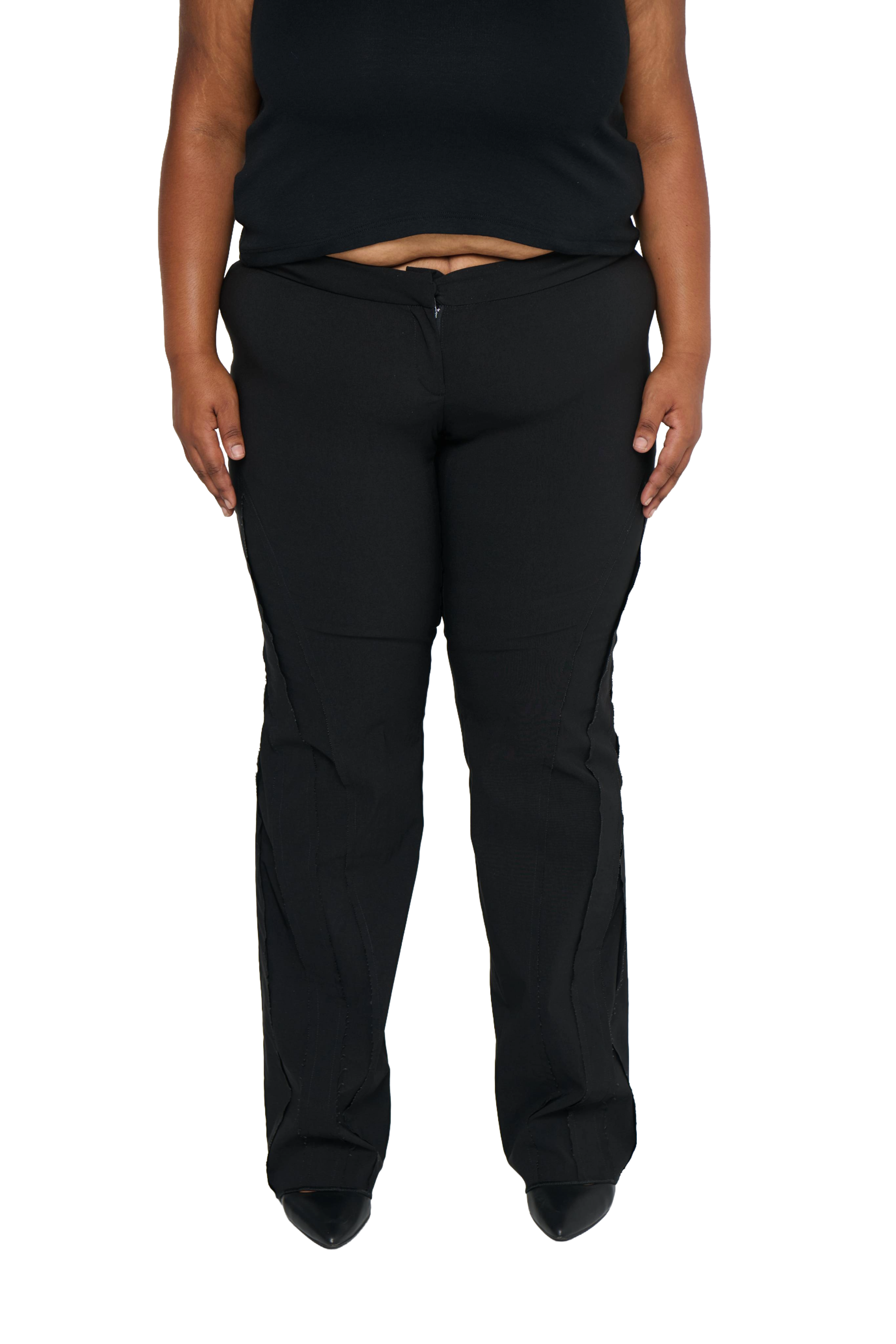 Spliced pant low rise - black