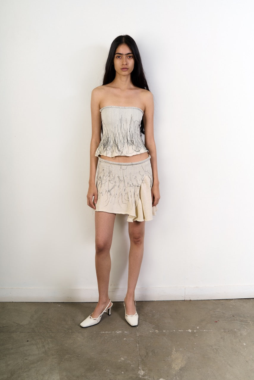 Organic tube top (cream/black)