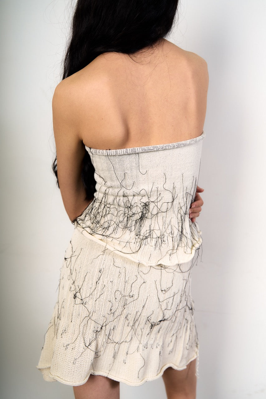 Organic tube top (cream/black)