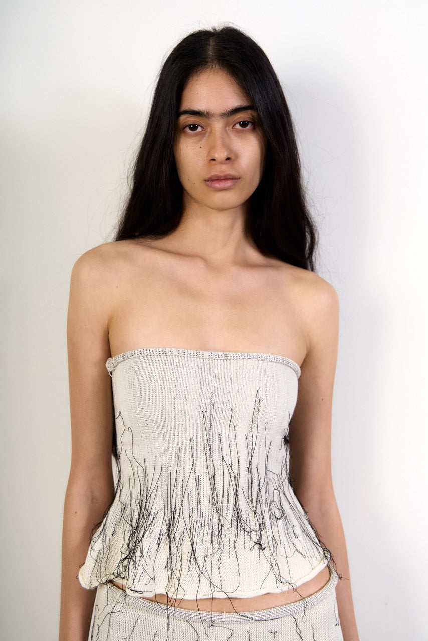 Organic tube top (cream/black)