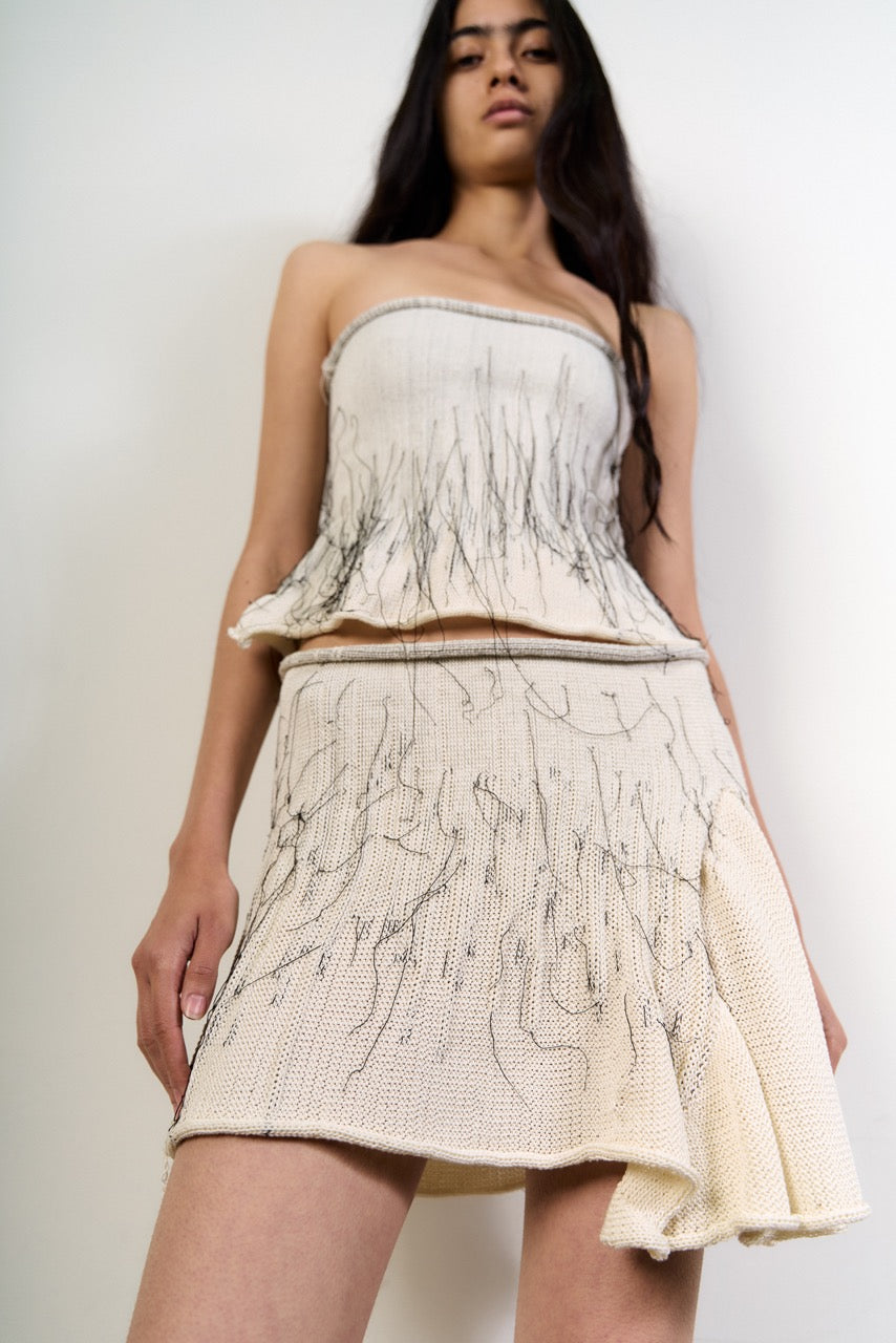 Organic tube top (cream/black)