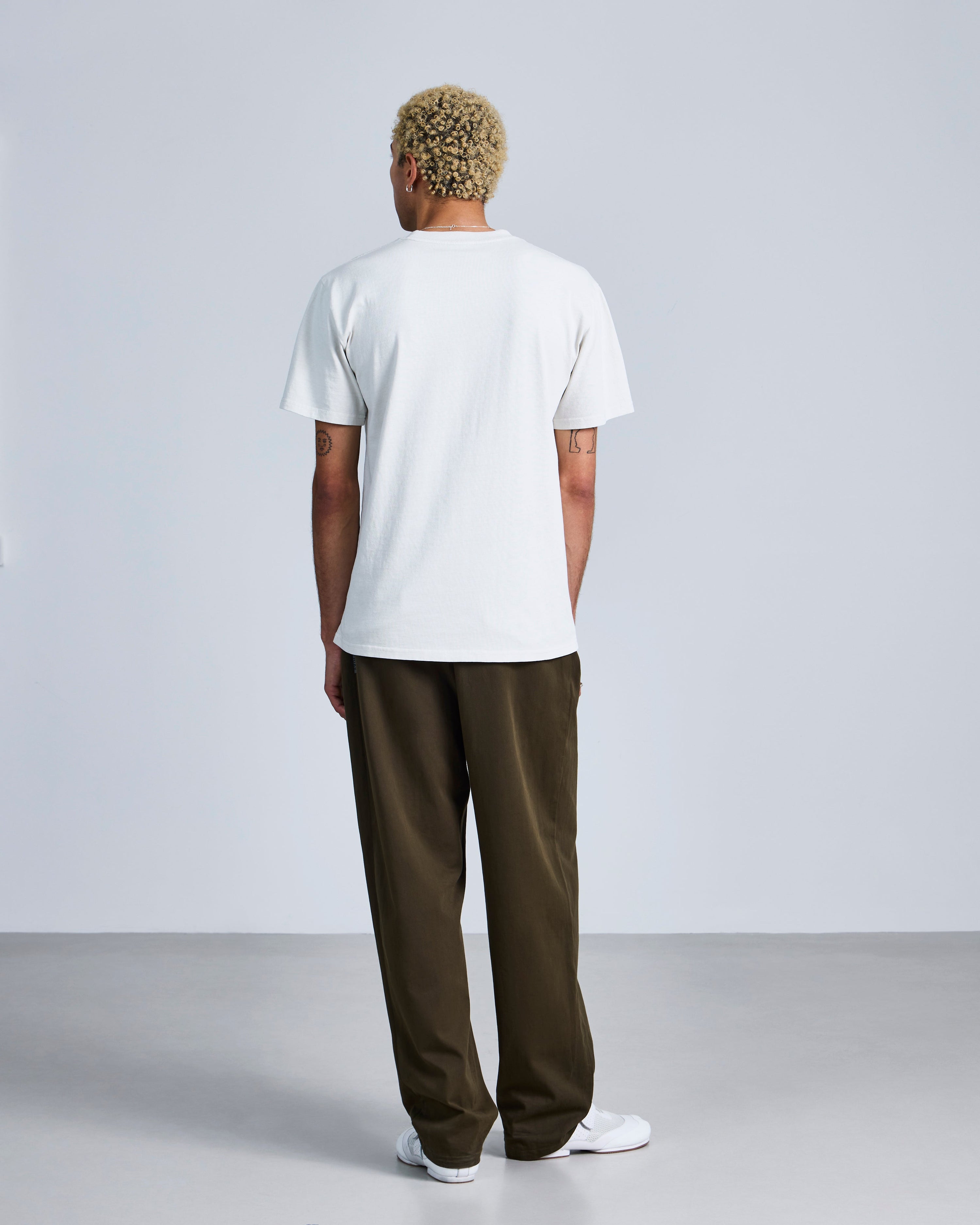 Asymmetric henley' print t-shirt