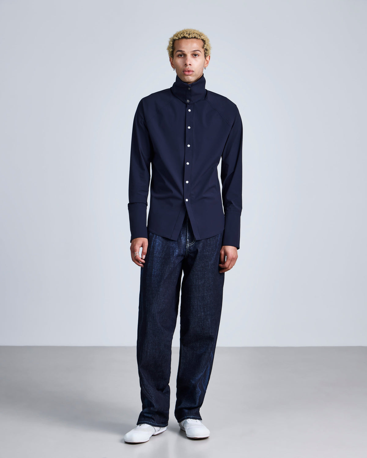 Roll neck studded shirt