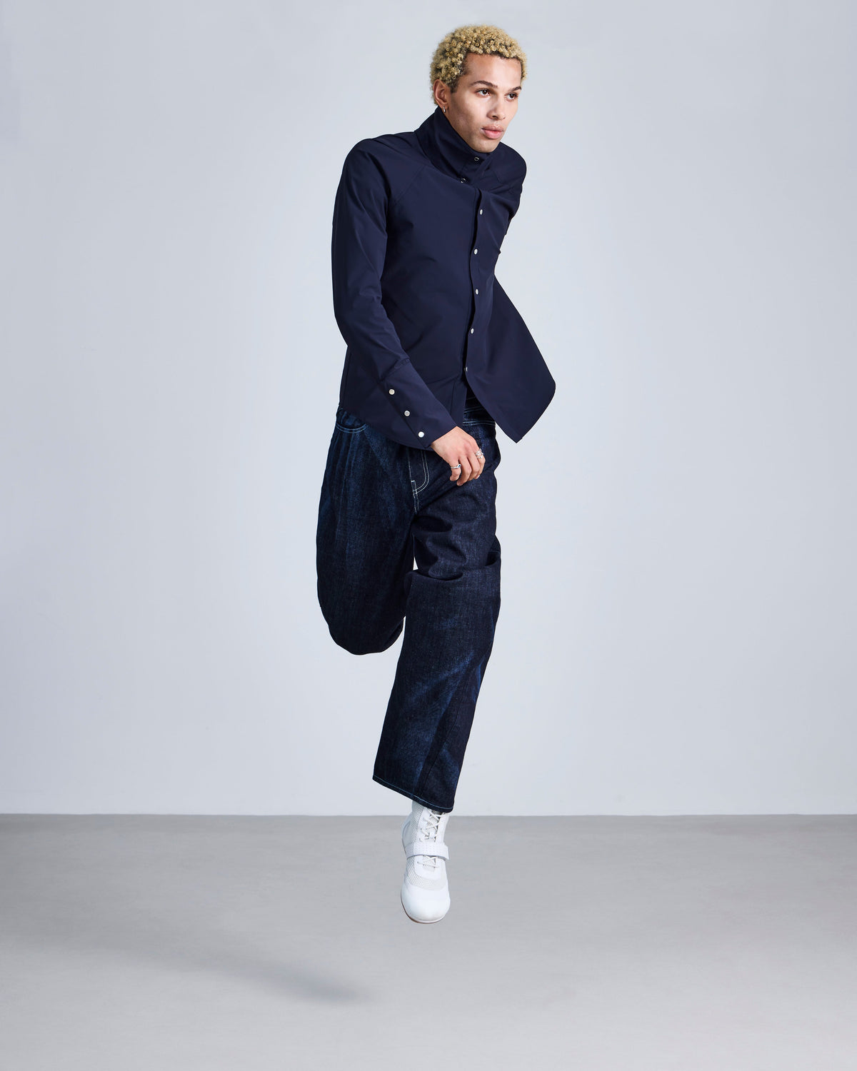 Roll neck studded shirt