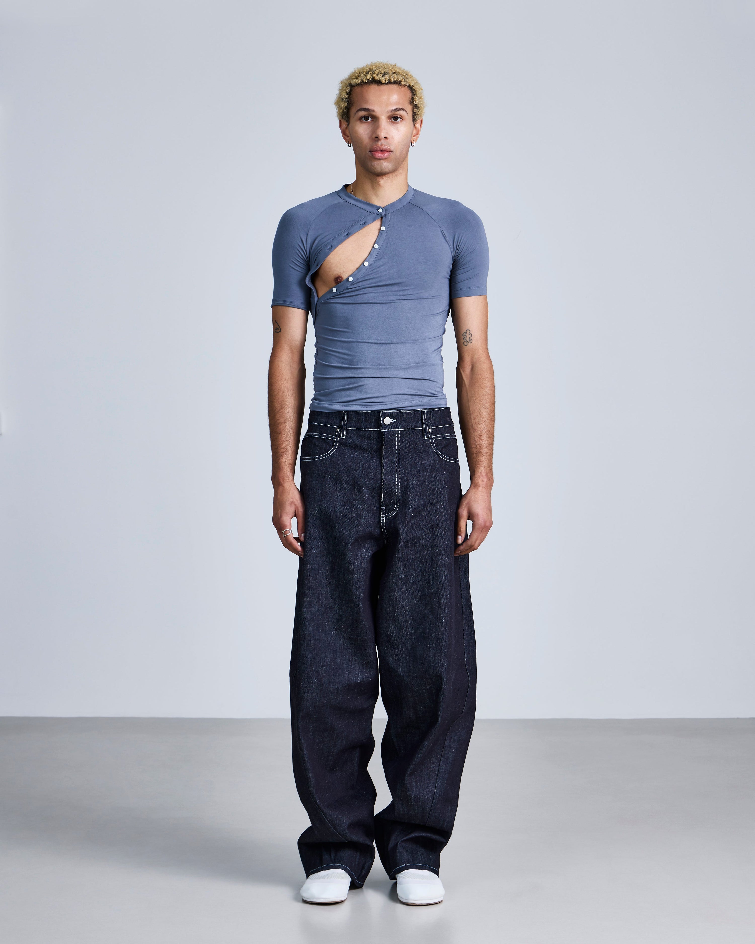 Kinetic cut denim jeans