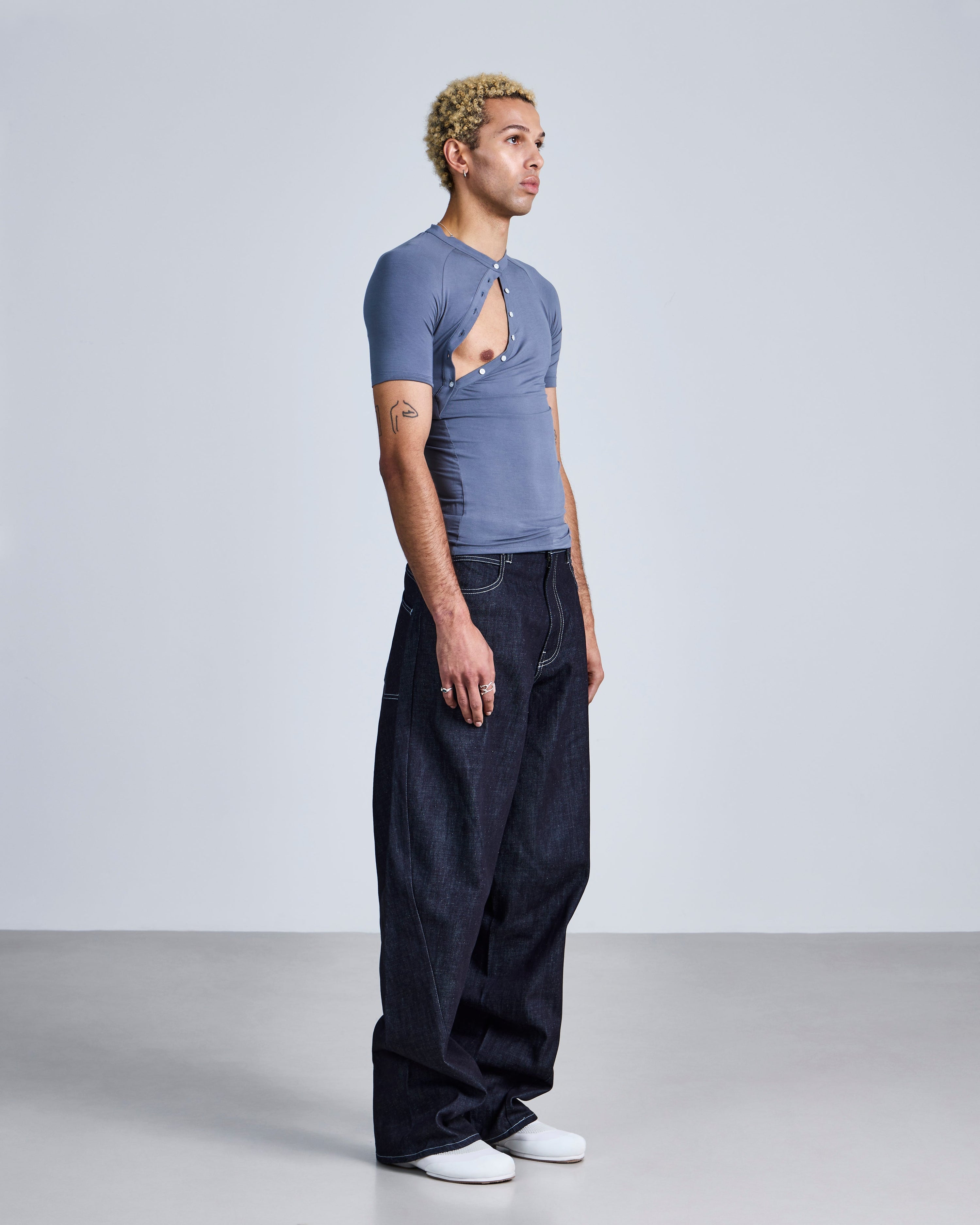 Kinetic cut denim jeans