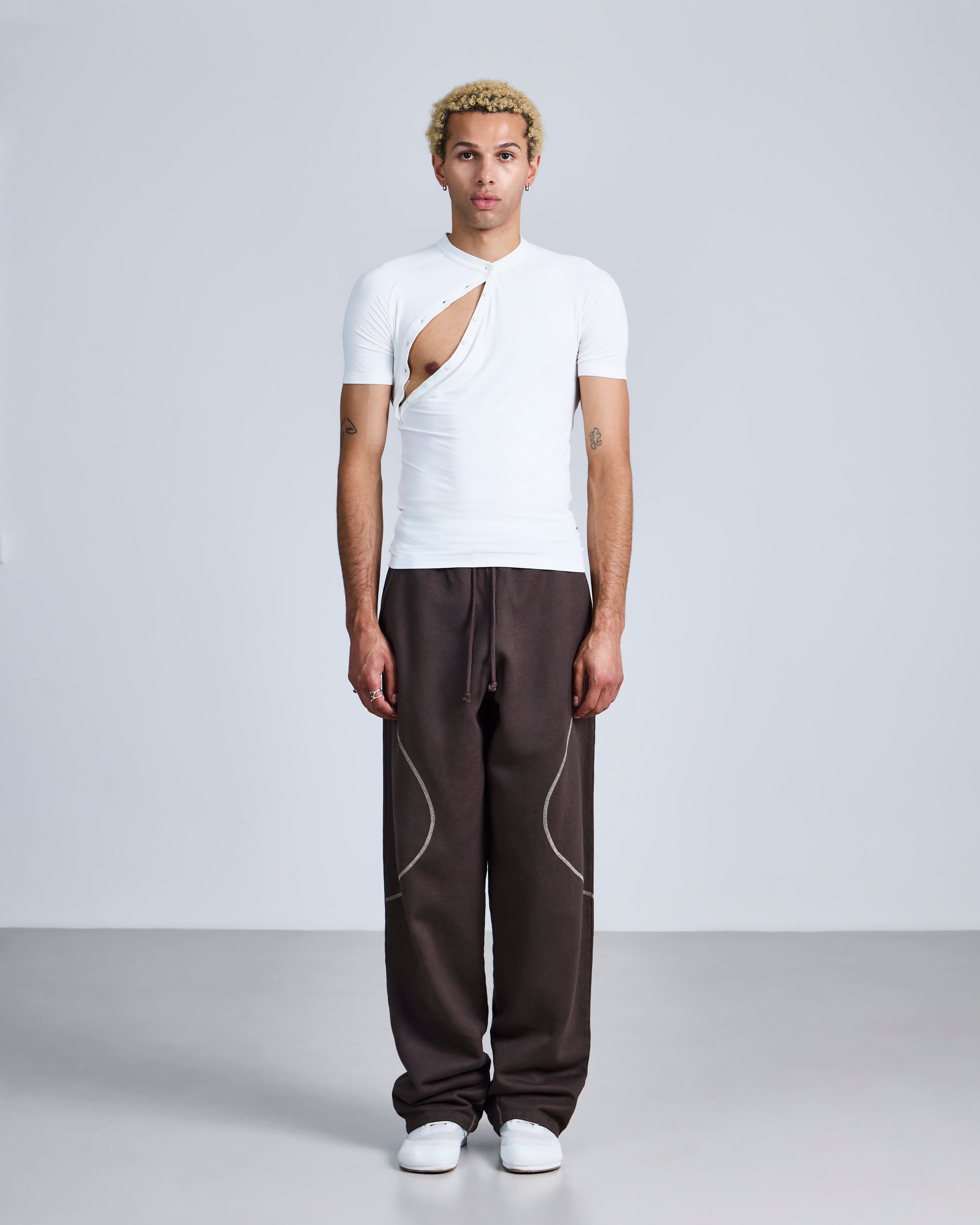 Asymmetric henley shirt