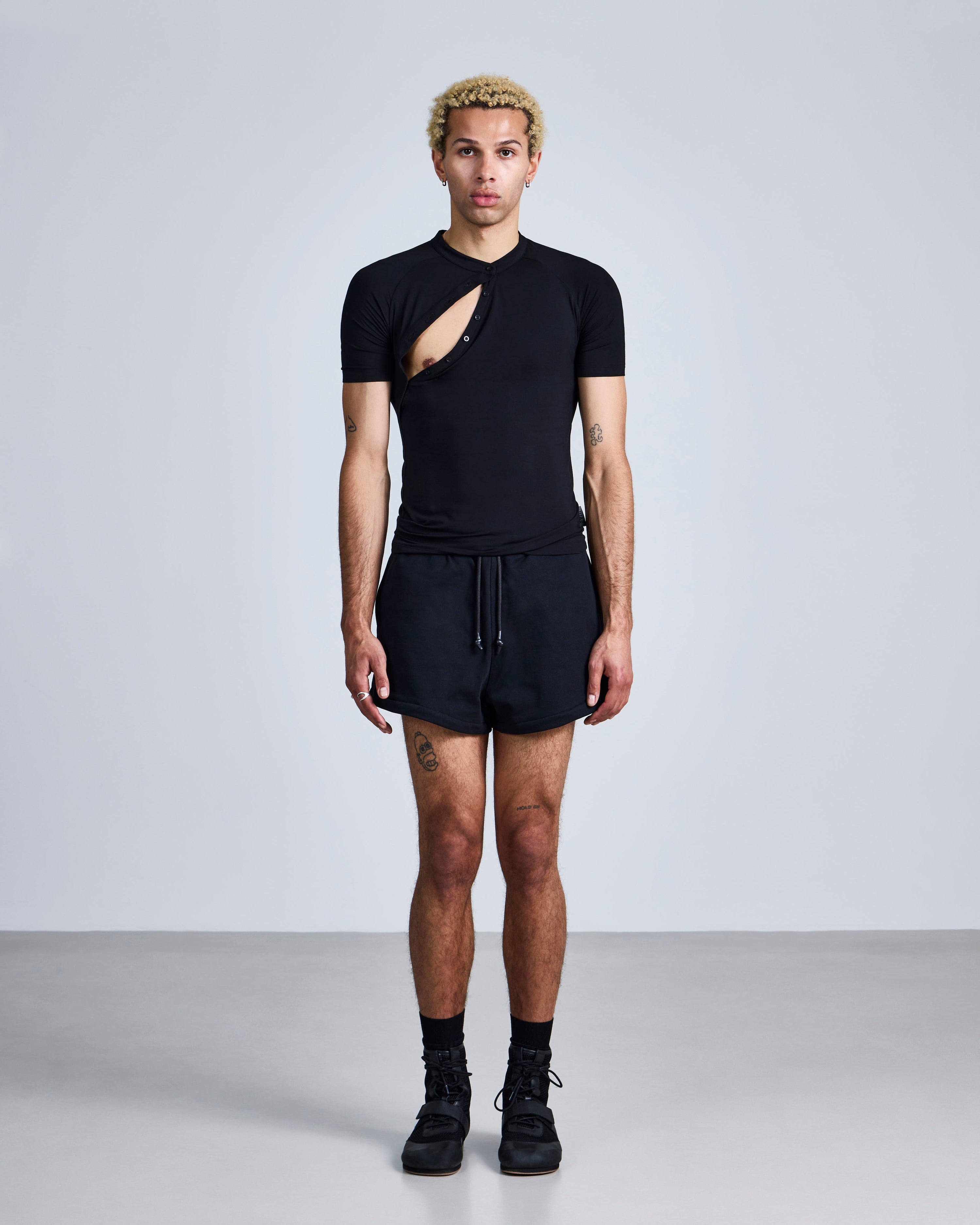 Asymmetric henley shirt