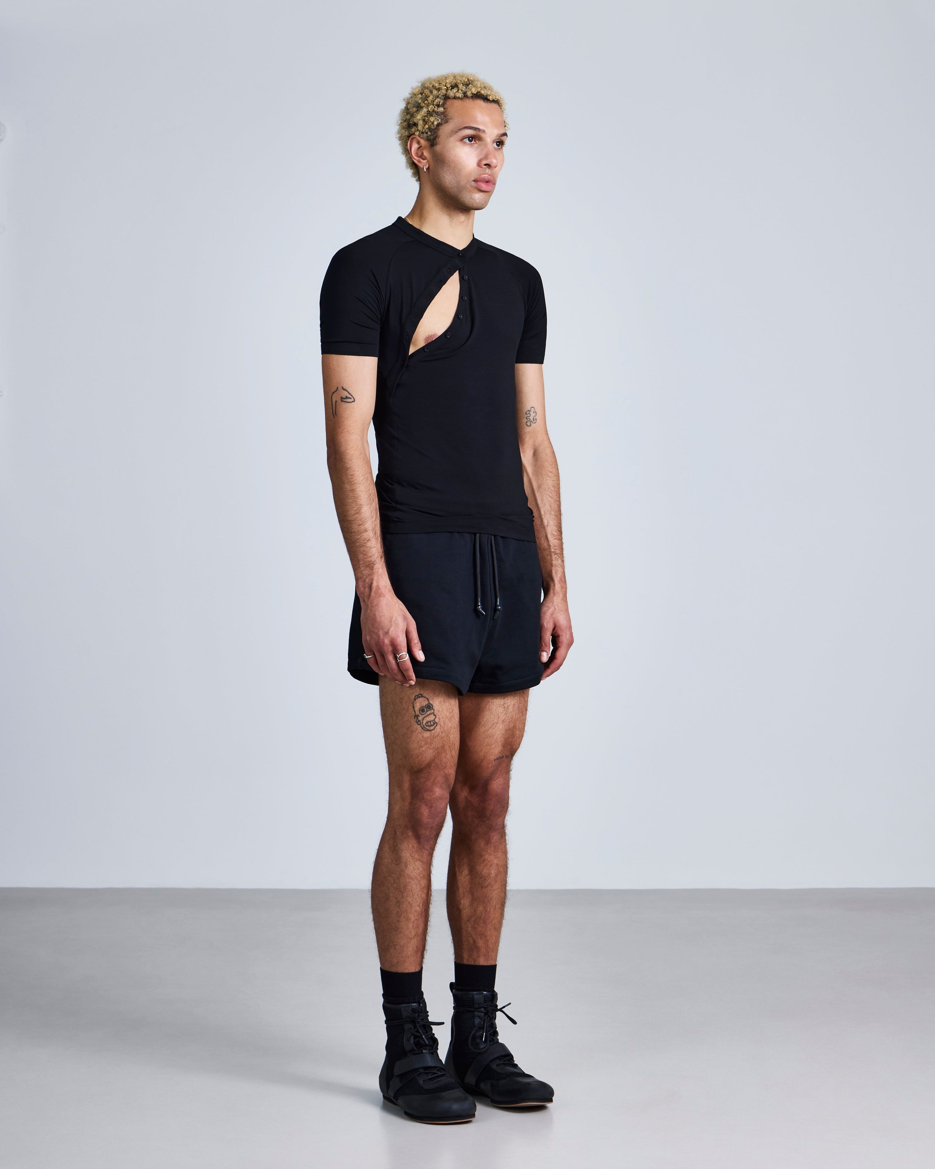Asymmetric henley shirt