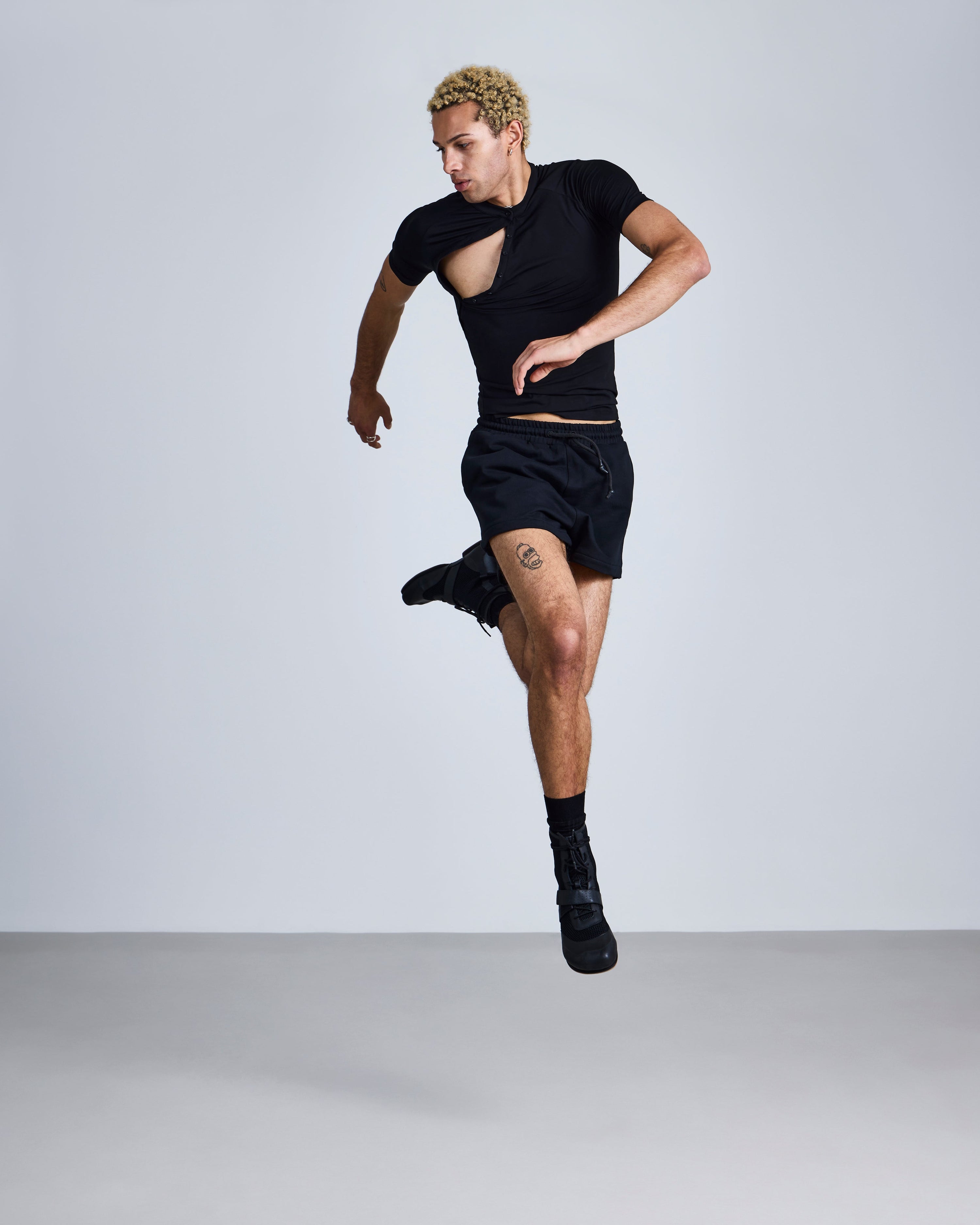 Asymmetric henley shirt