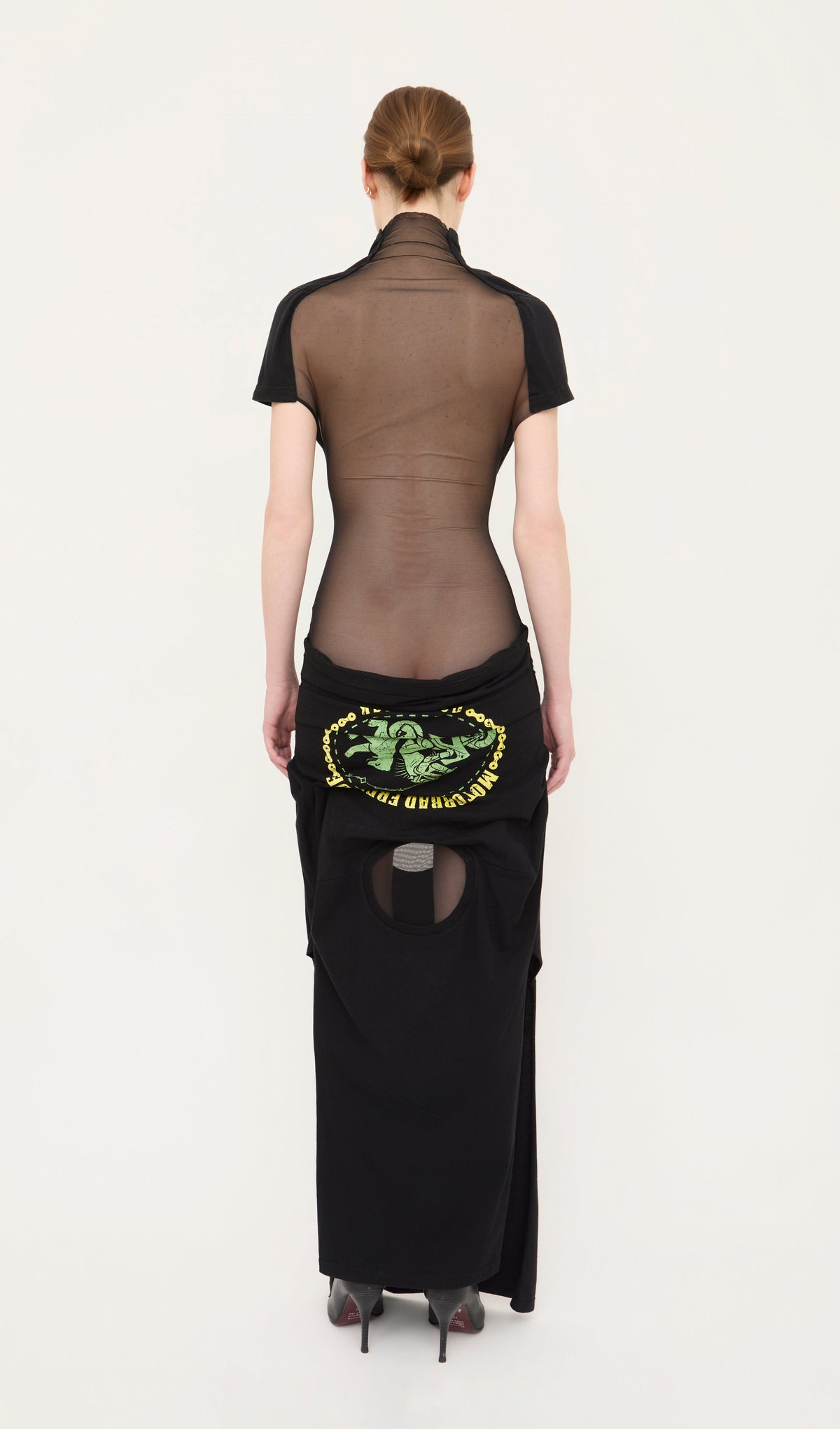 Draped ts mesh dress