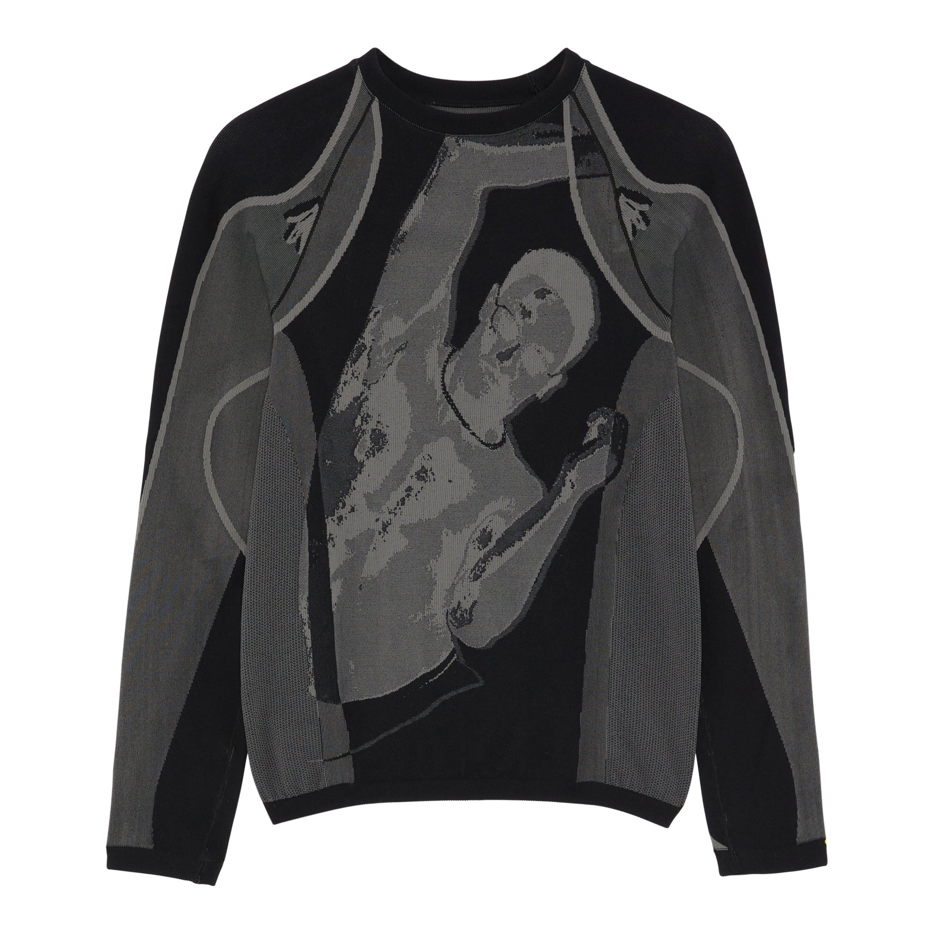 Skanking contour long sleeve top - grey/black