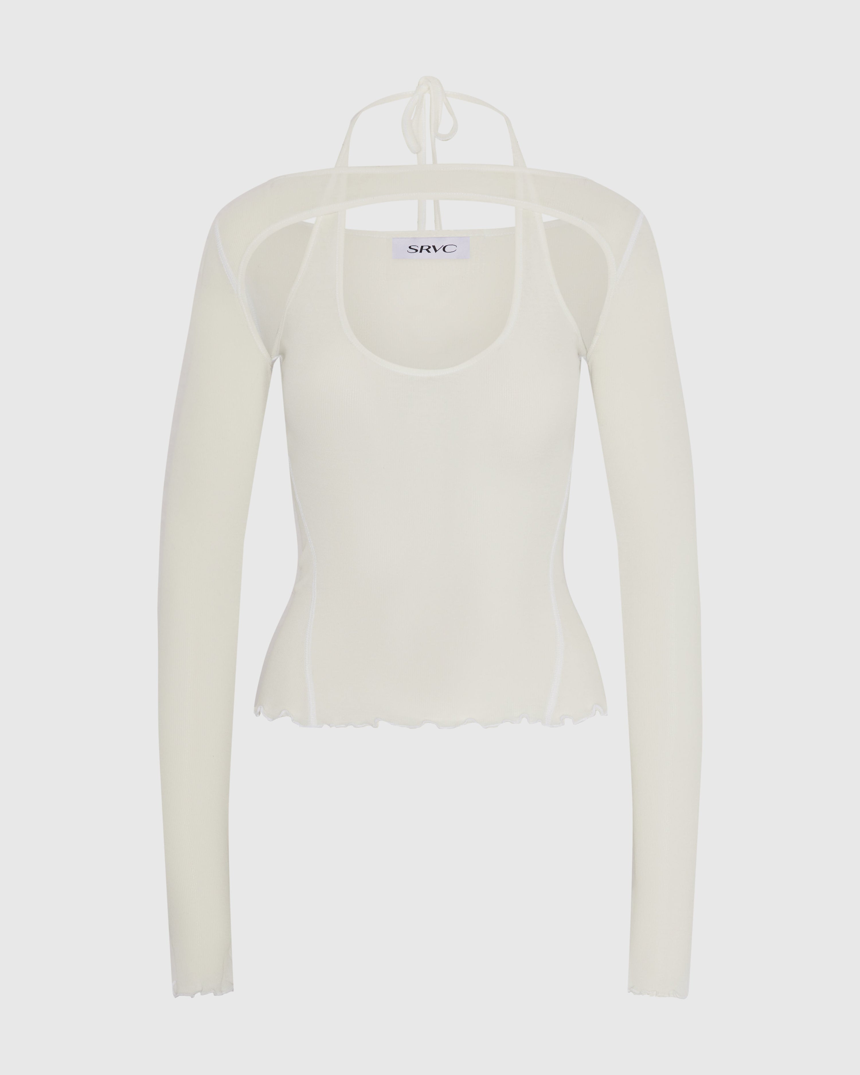 Harness long sleeve top white