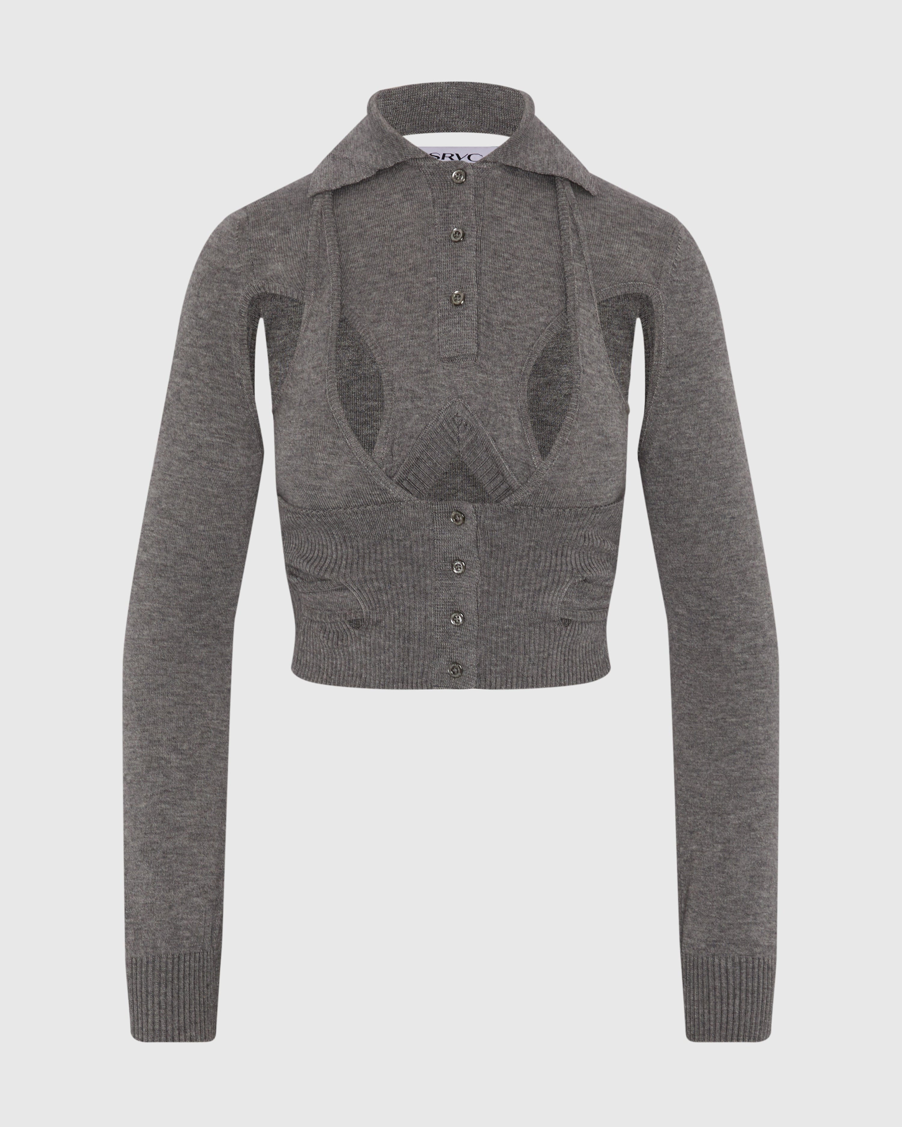 Armour knit polo grey
