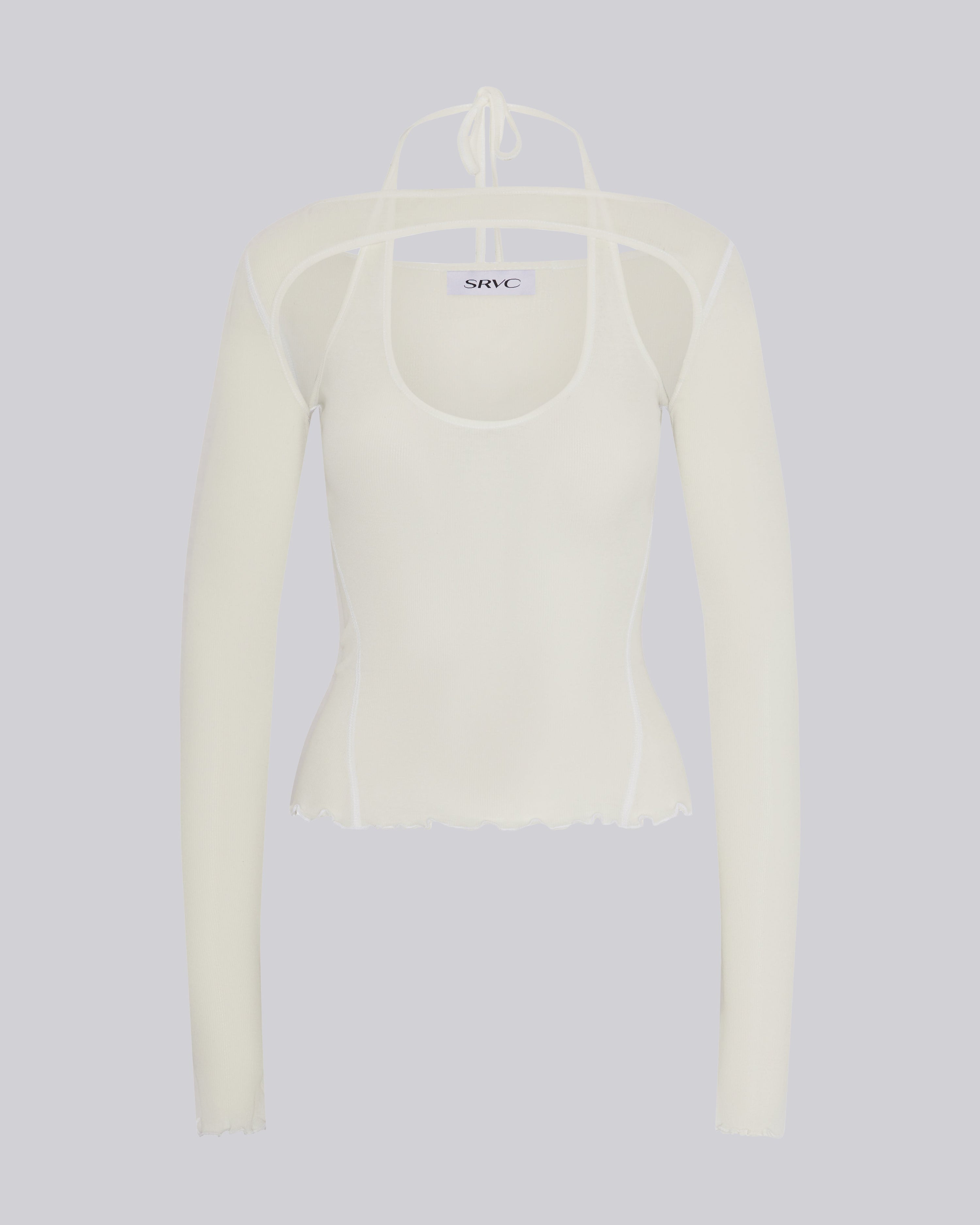Harness long sleeve top white