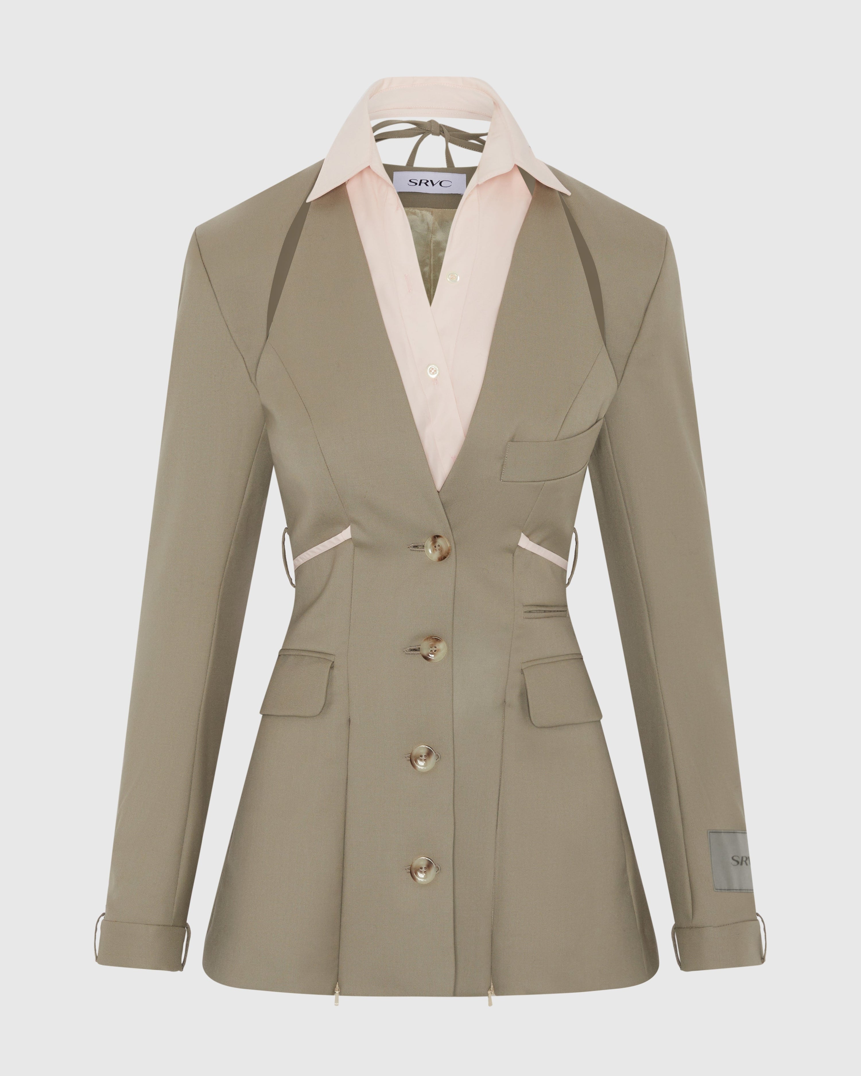Serpentine tailored jacket burnt sage