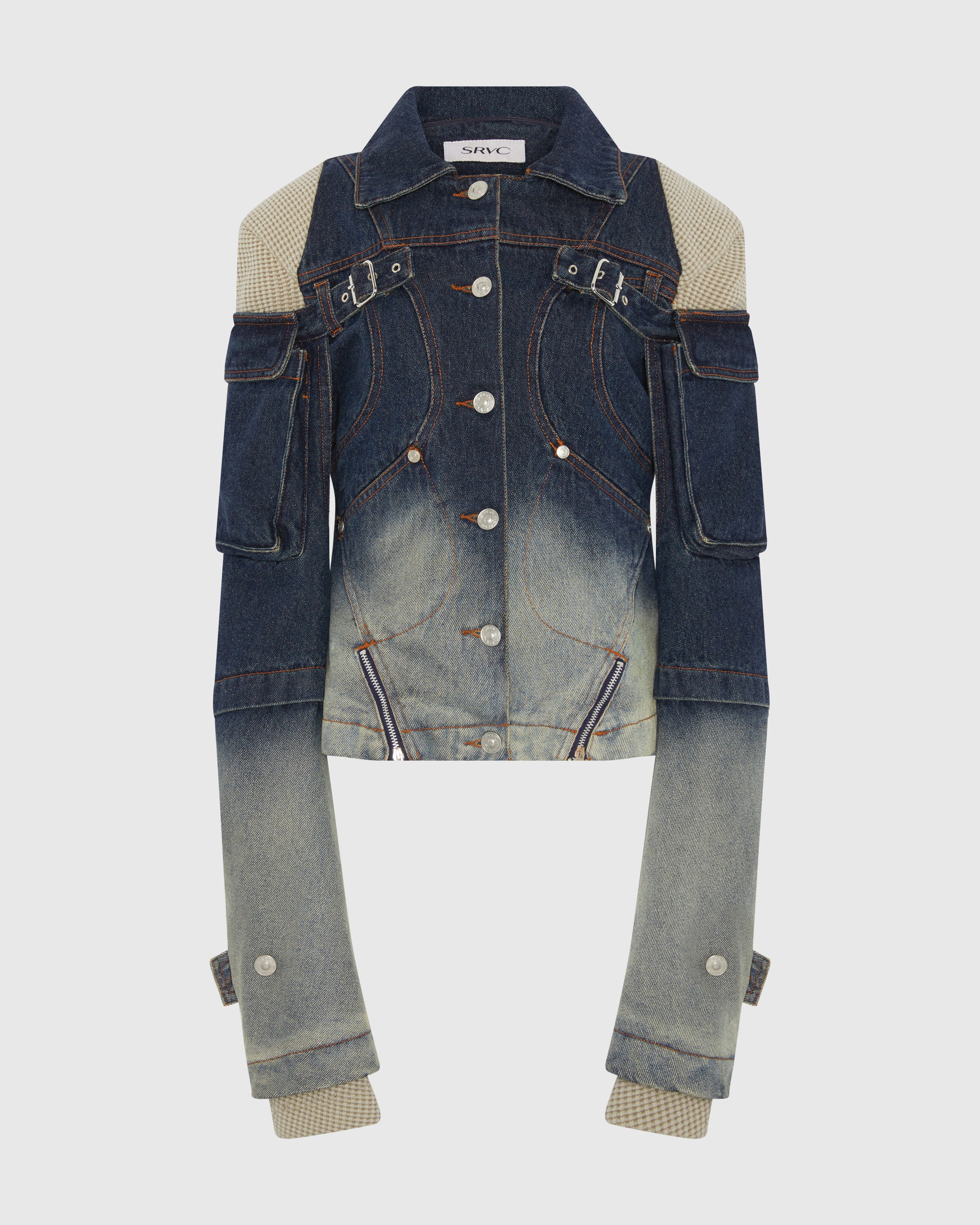 Mecha cargo jacket washed blue