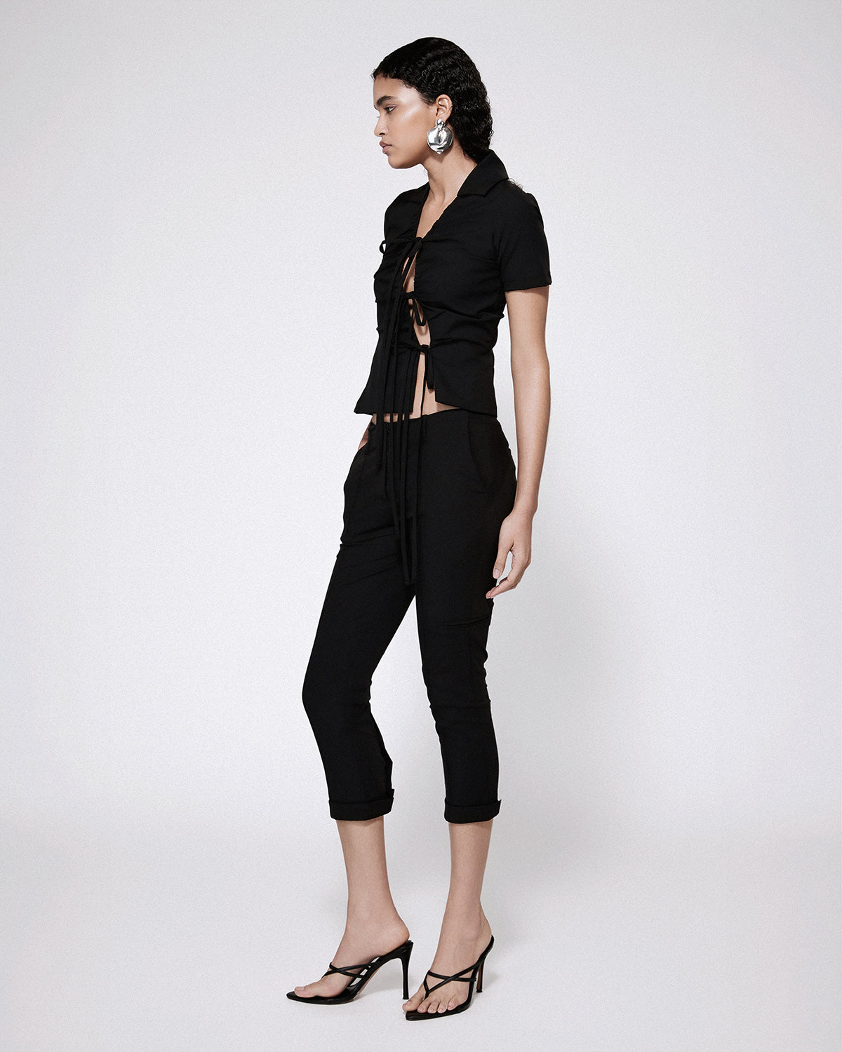 Capri pants compact jersey black