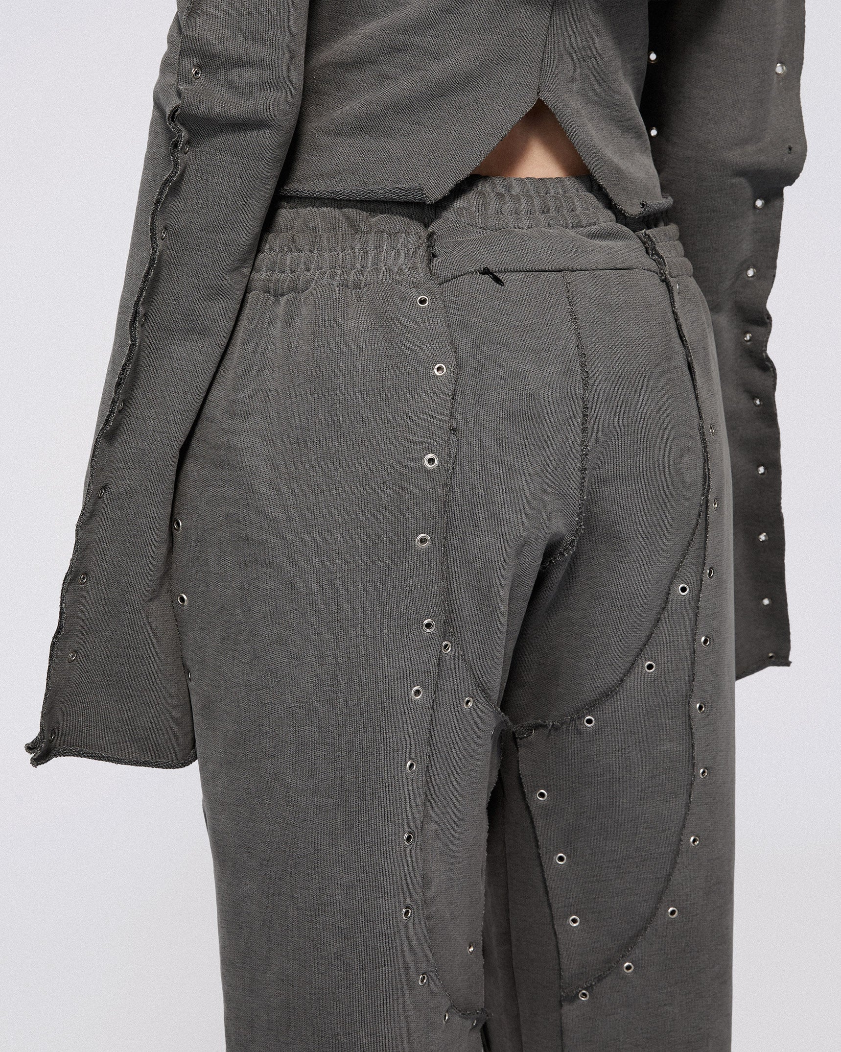 Eyelet sweat pants grey