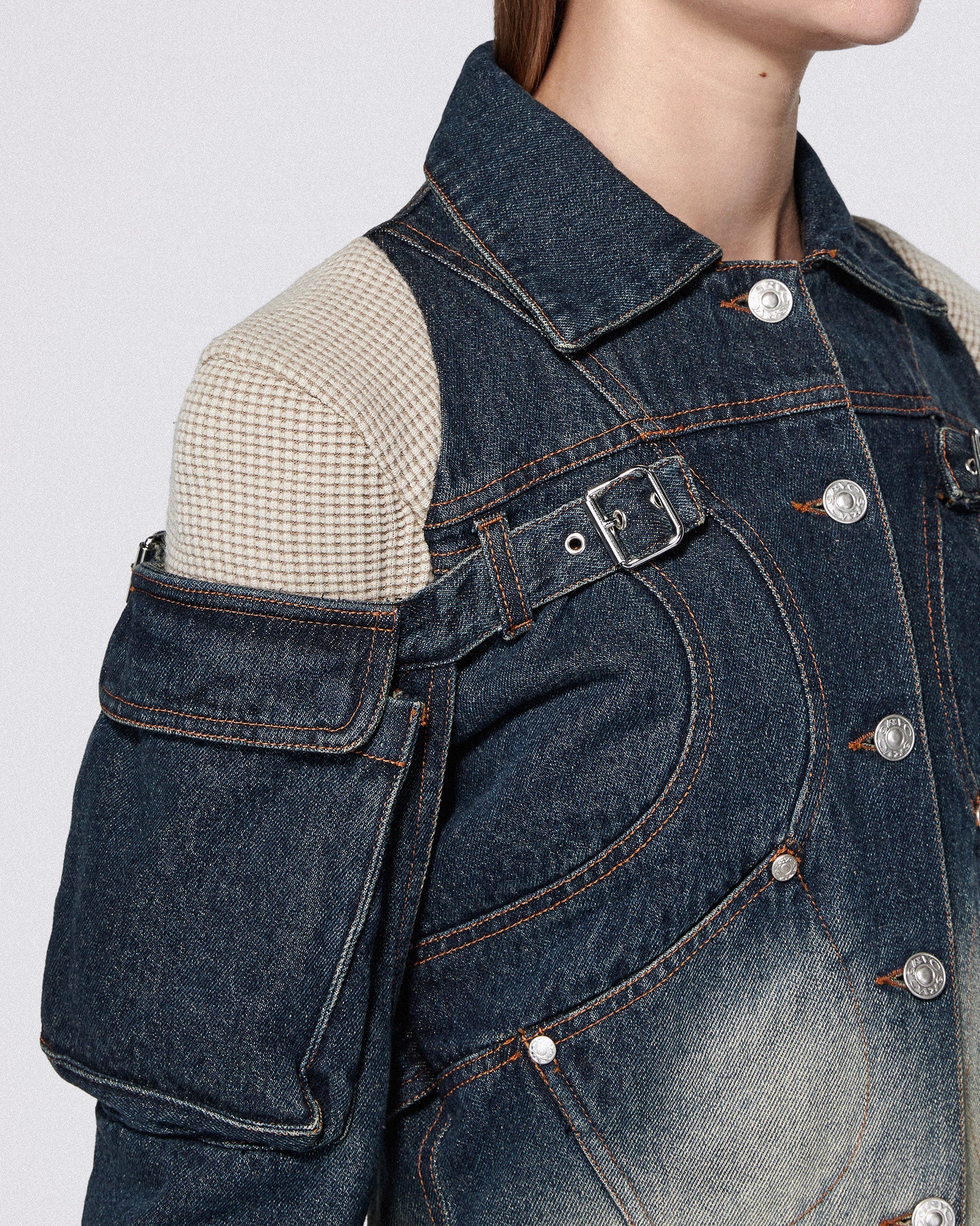 Mecha cargo jacket washed blue