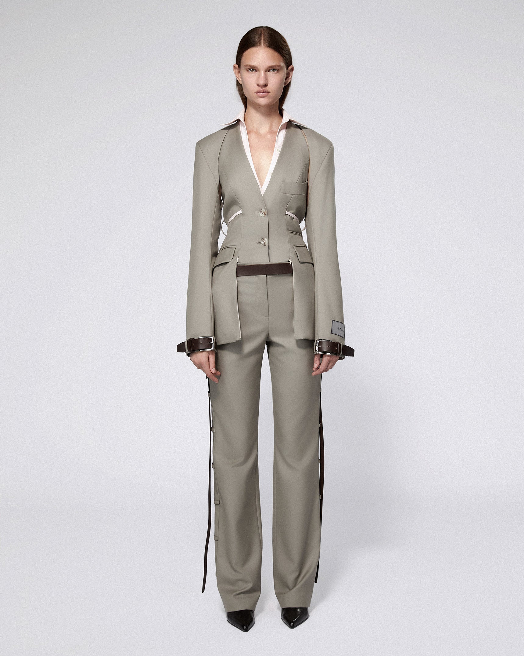 Serpentine tailored jacket burnt sage