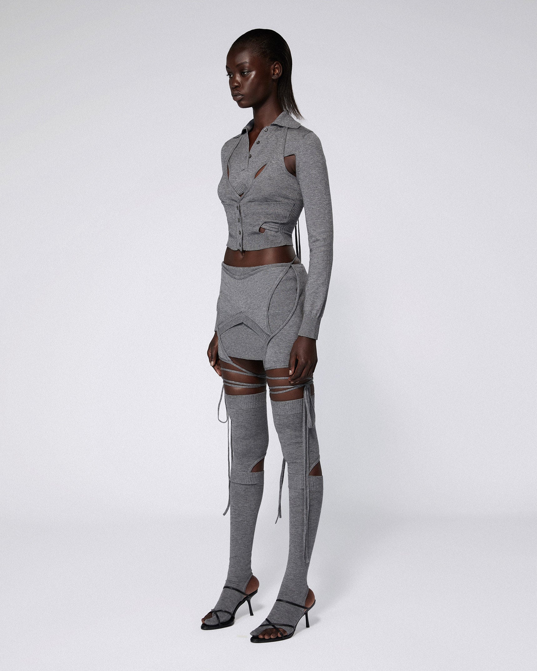 Armour knit skirt grey