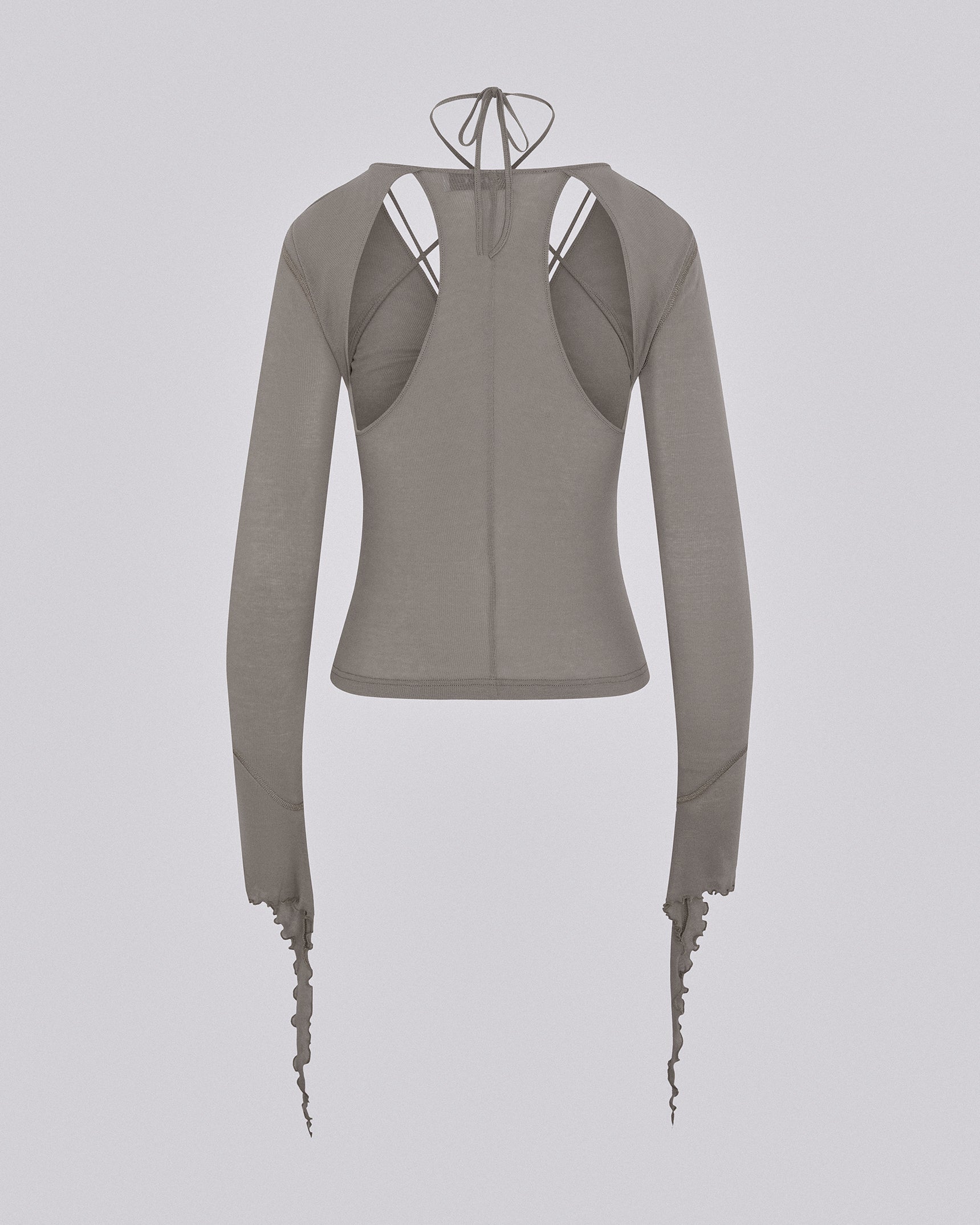 Stiletto rib top taupe