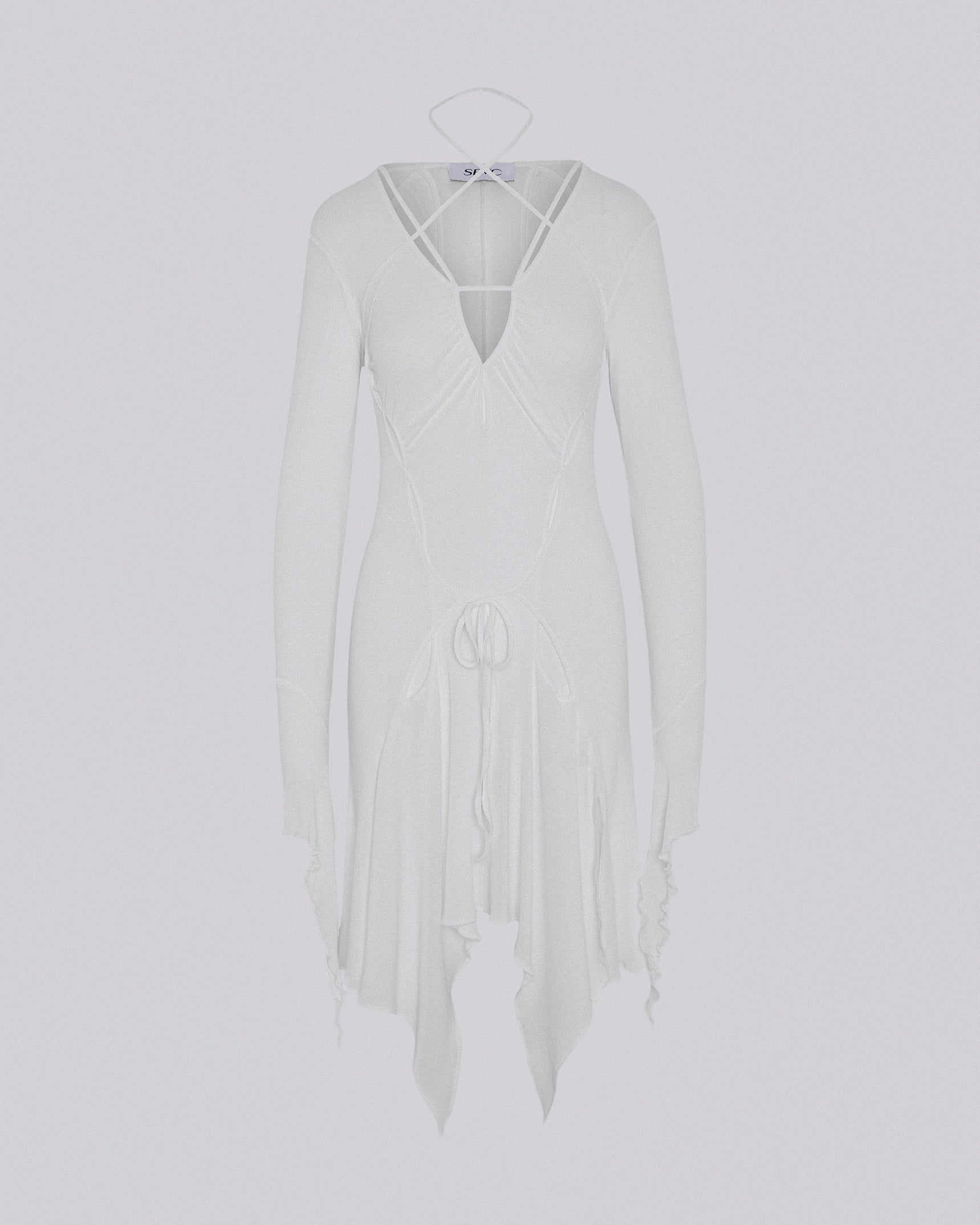 Stiletto rib dress white