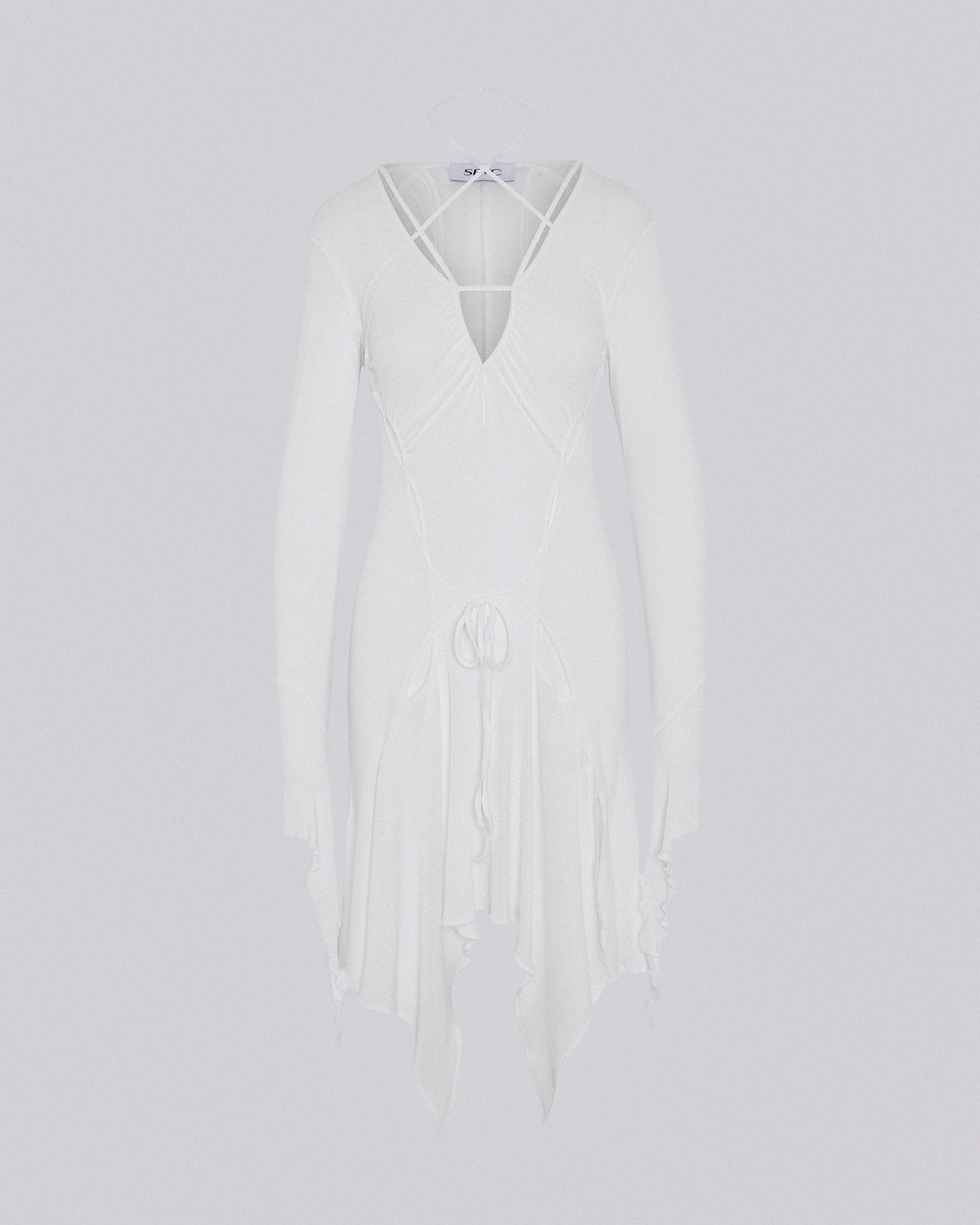 Stiletto rib dress white