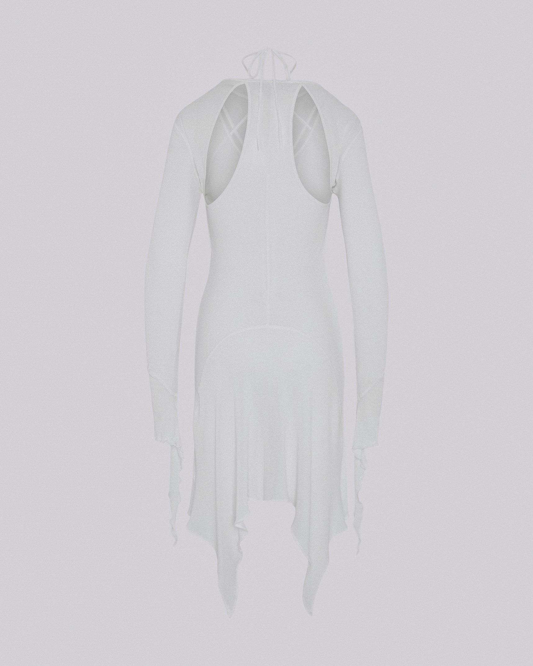 Stiletto rib dress white