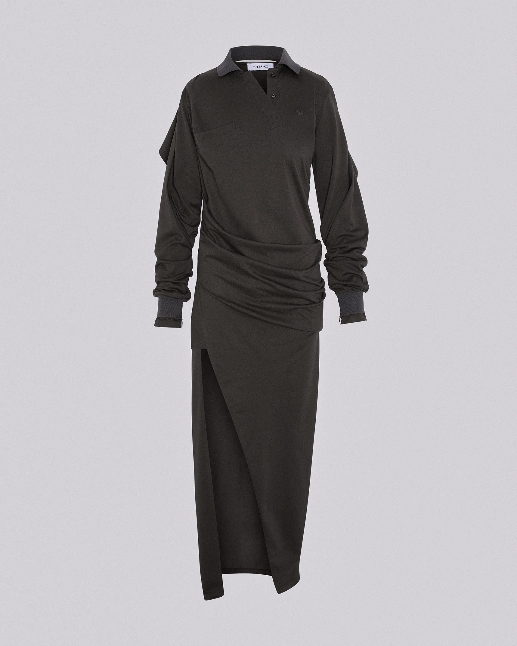 Twisted polo dress mud