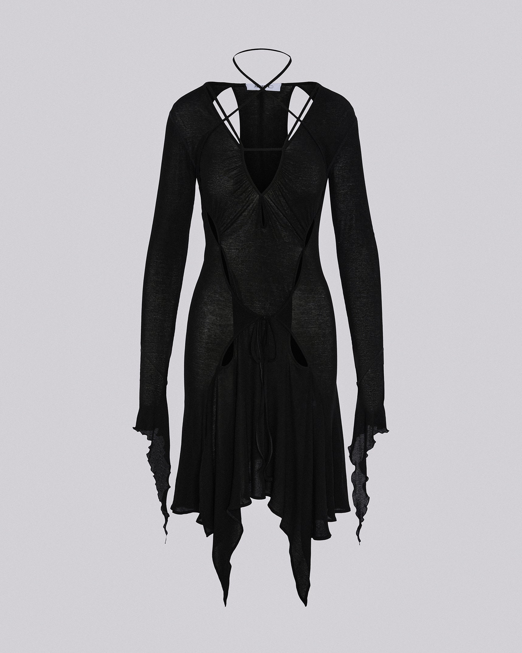 Stiletto rib dress black