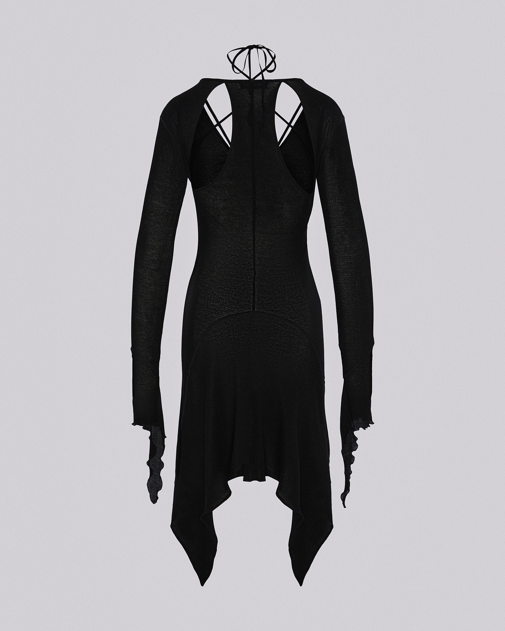 Stiletto rib dress black
