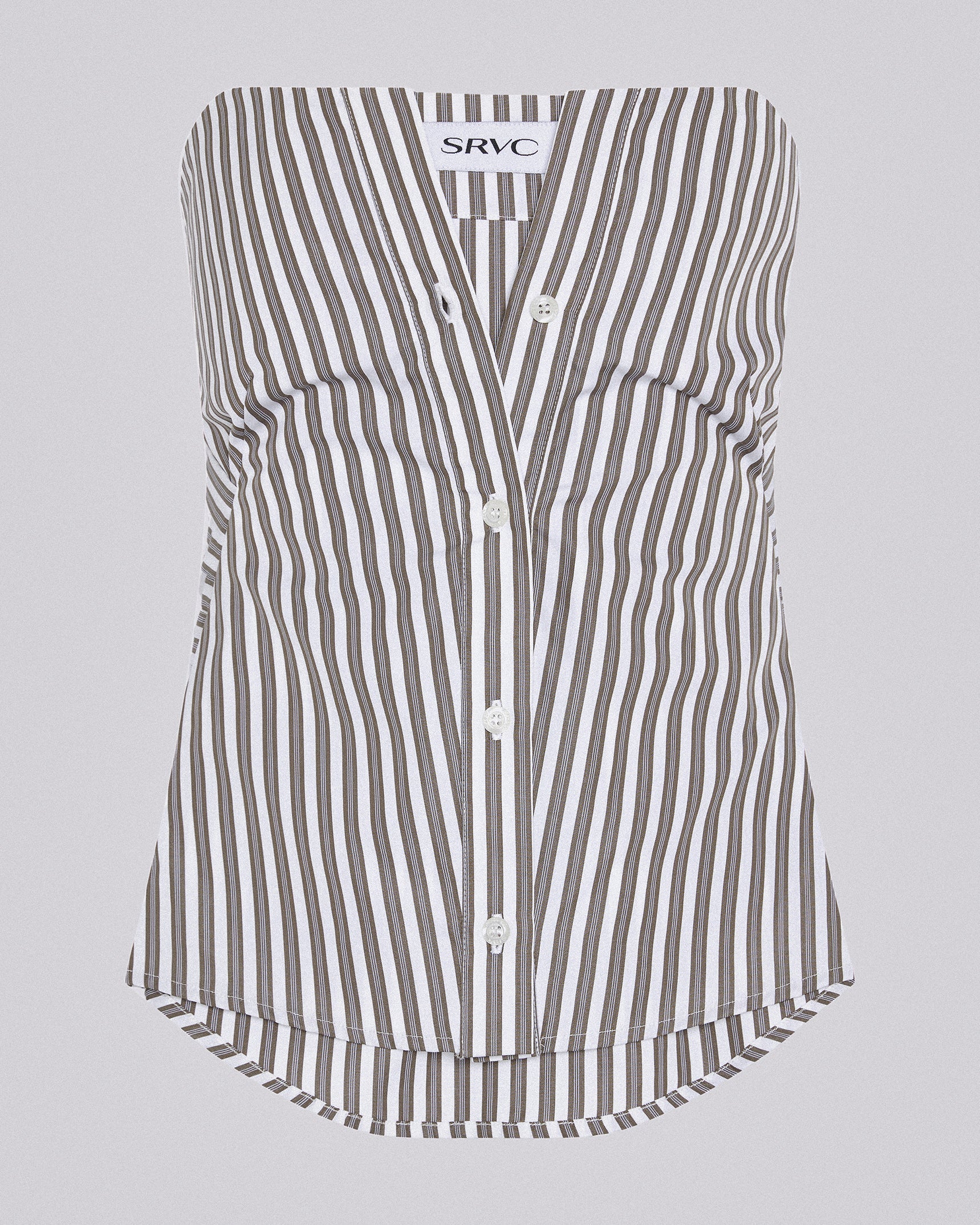 Origami shirt corset brown stripe