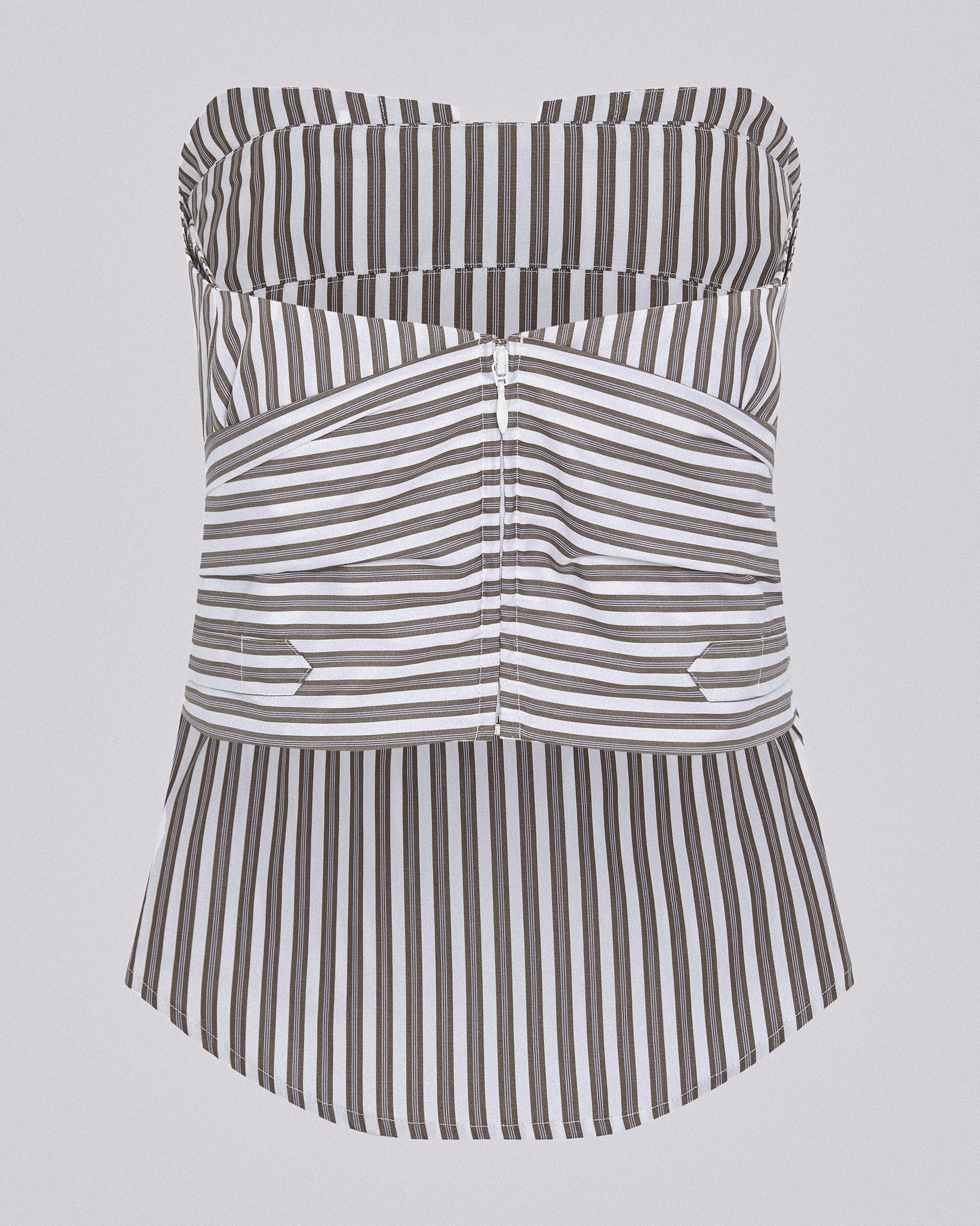 Origami shirt corset brown stripe