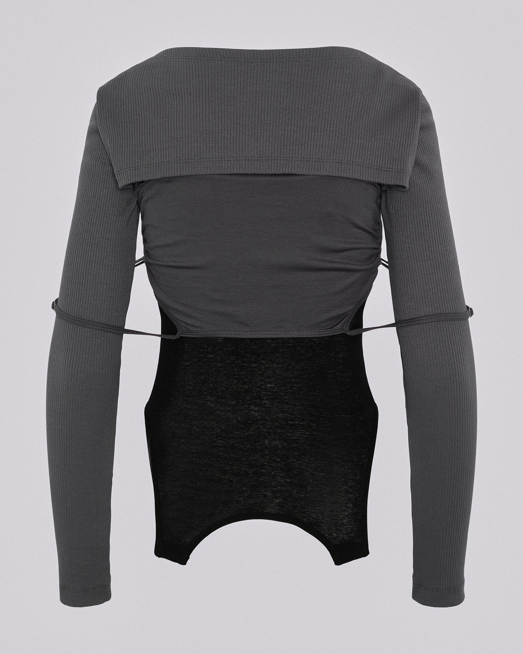 Layered pyjama top dark grey