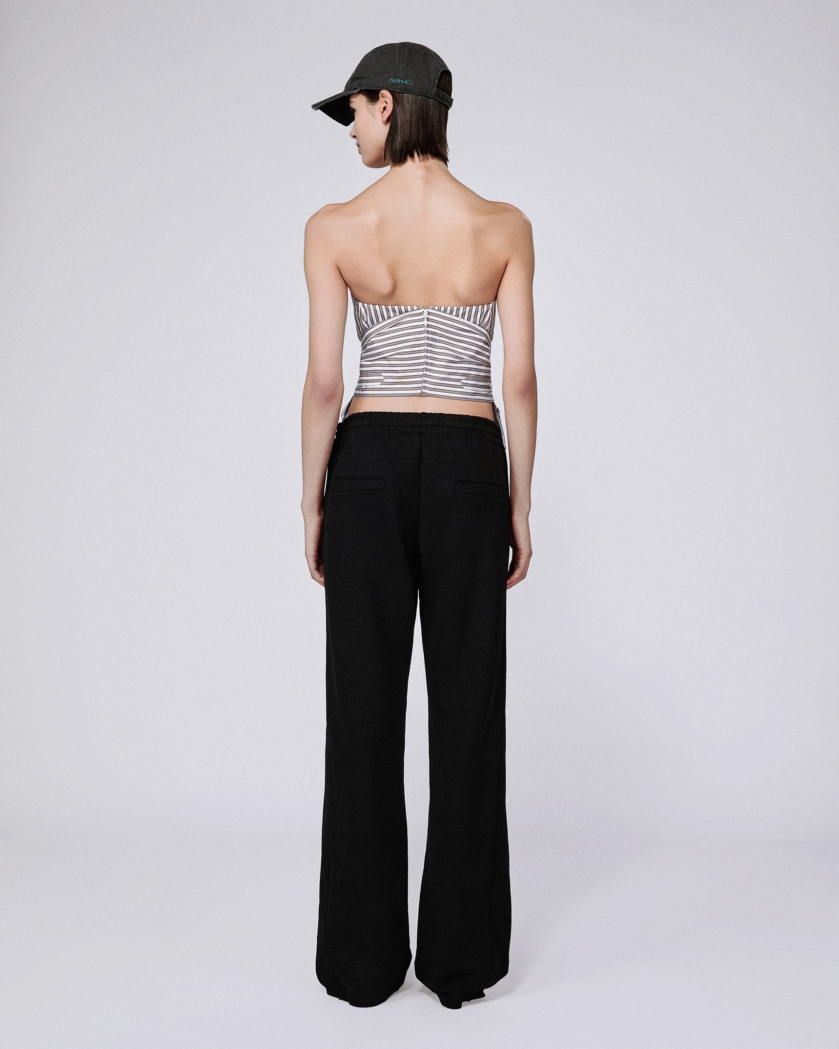 Origami shirt corset brown stripe