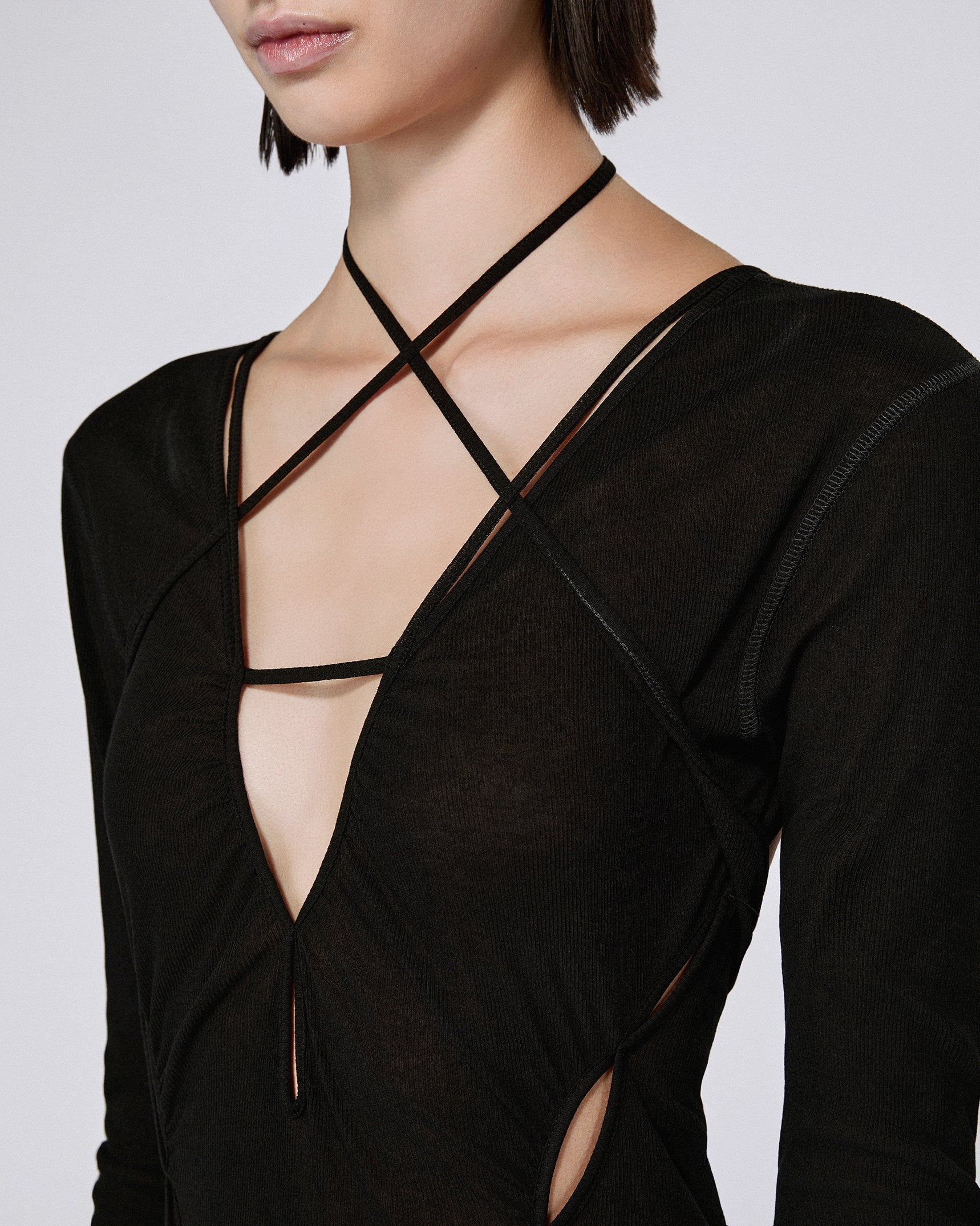 Stiletto rib dress black