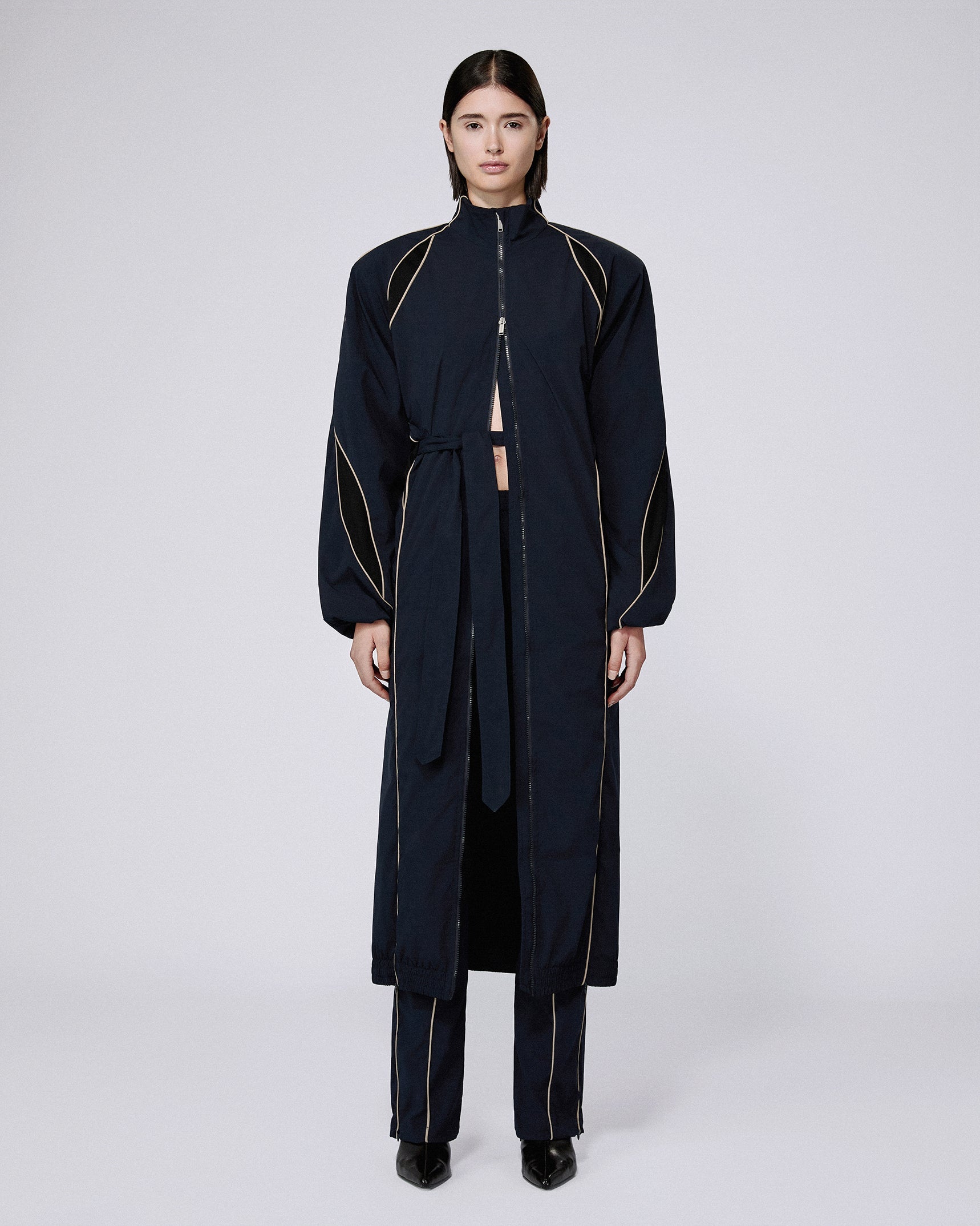 Slash track coat dark navy
