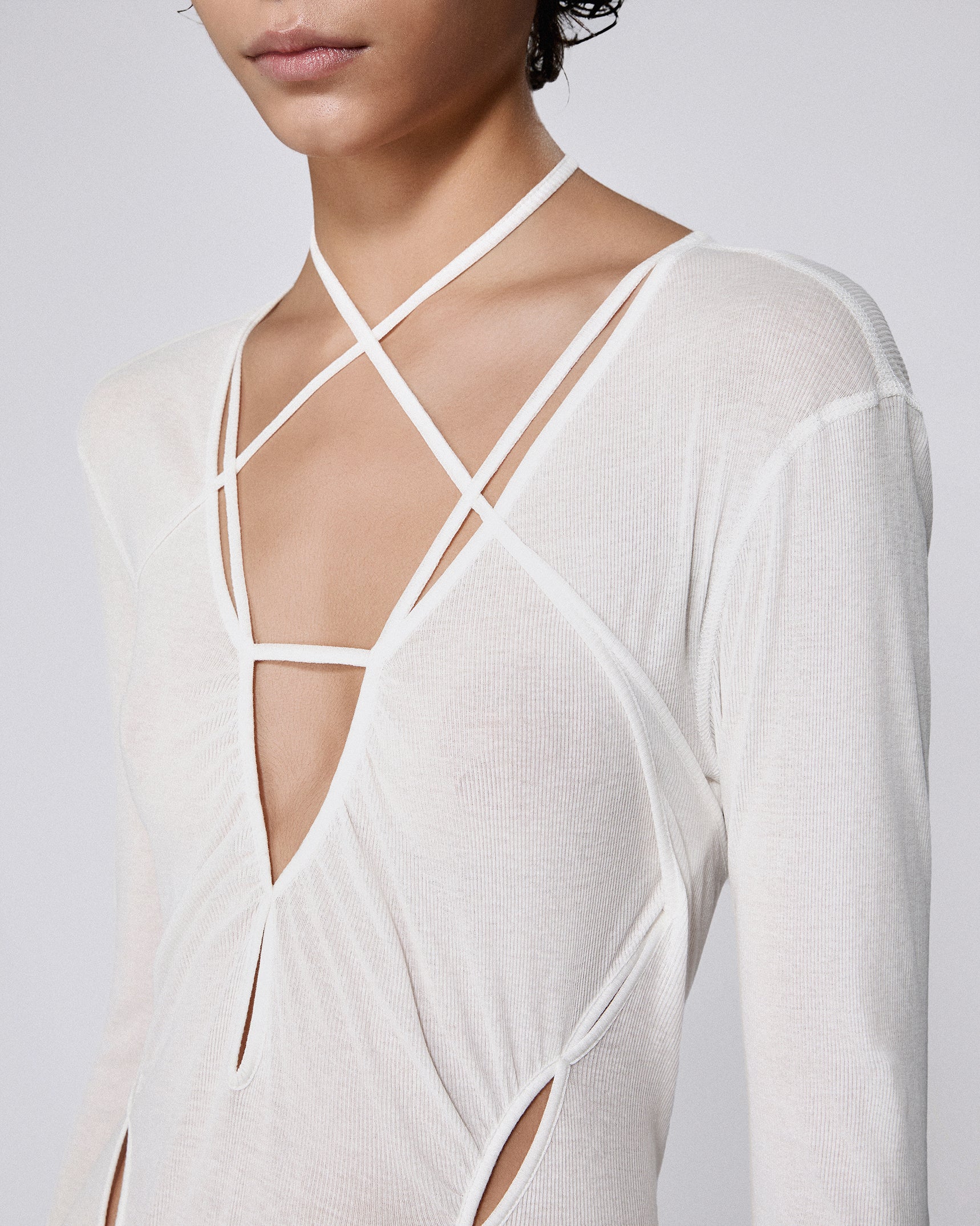 Stiletto rib dress white