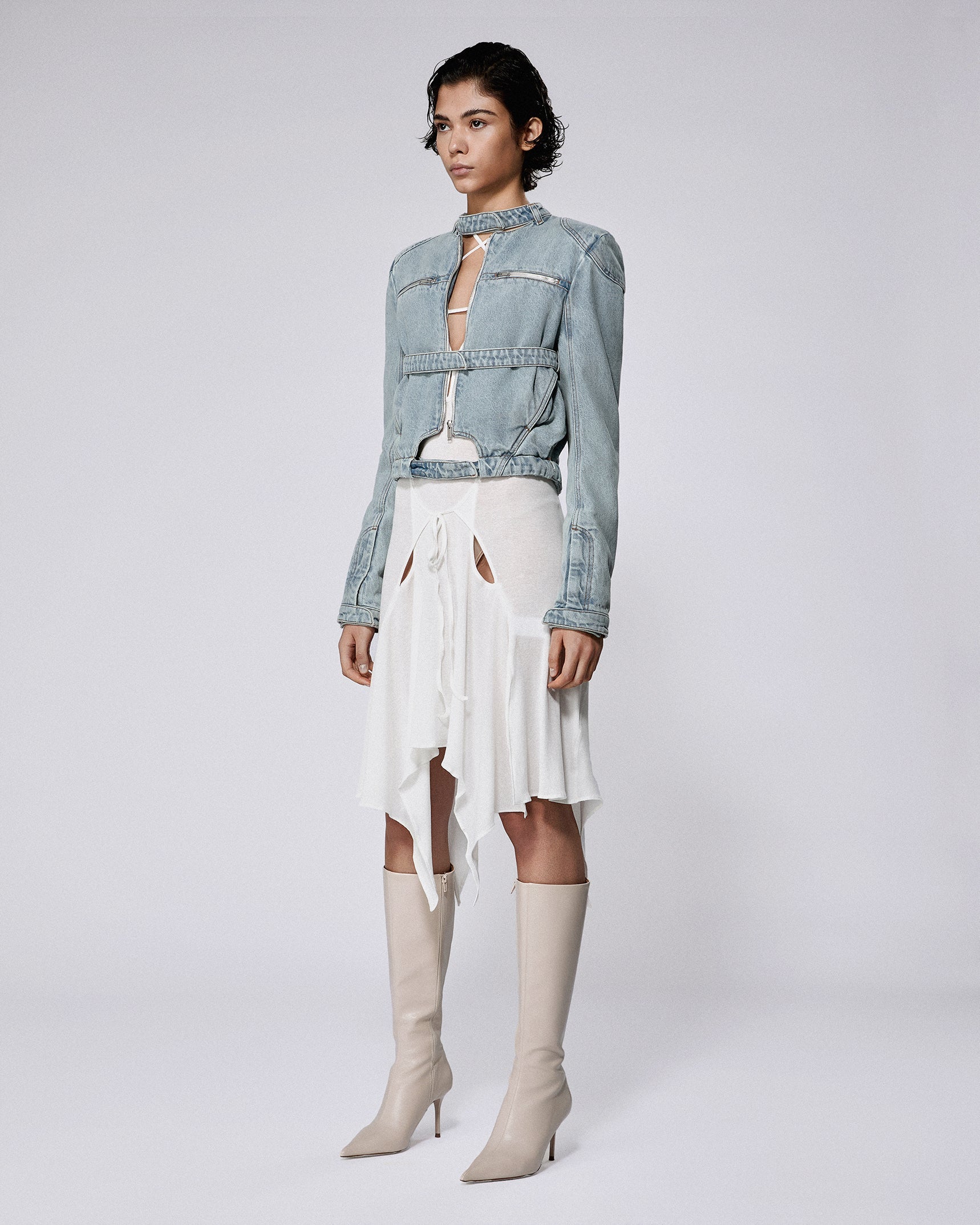 Moto jacket denim pale blue