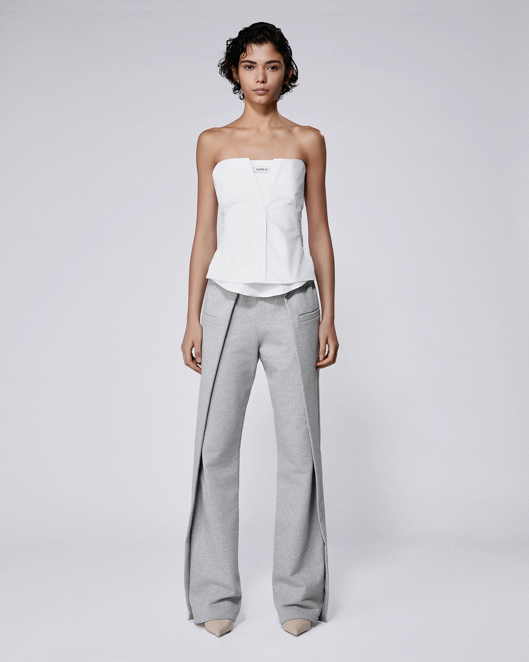 Origami shirt corset white