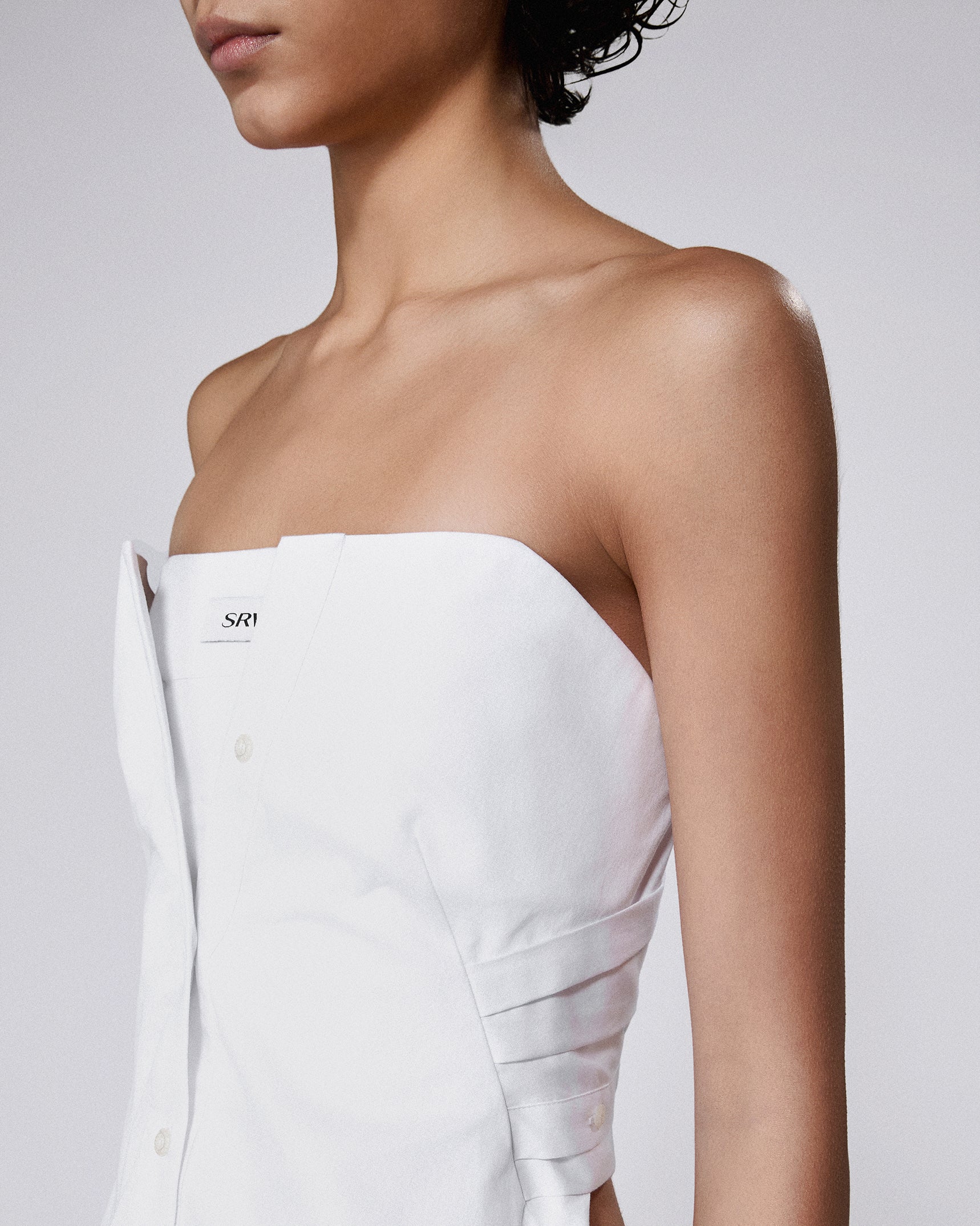 Origami shirt corset white