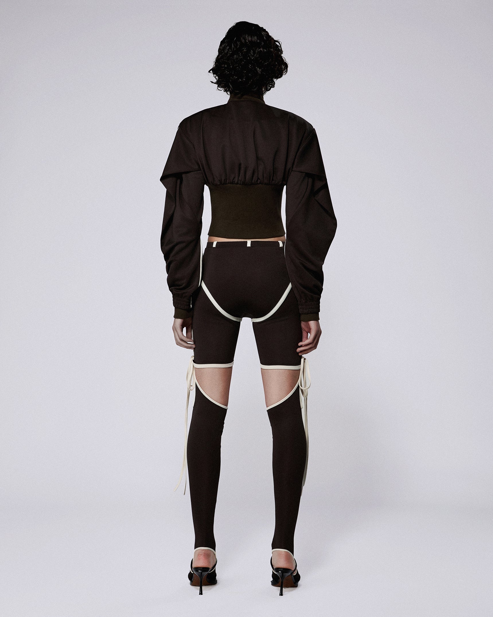 Long john shorts with tabis brown